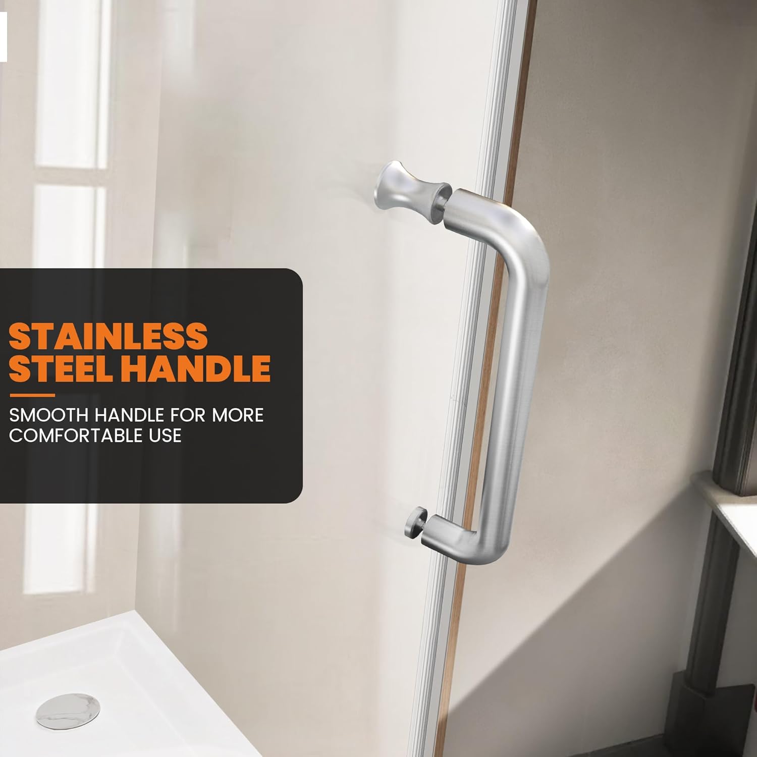 Shower Door|Aurora A10 - NB - Shower Door - AquivaCoast Showers - 5/16 inch glass - Clear - Frameless