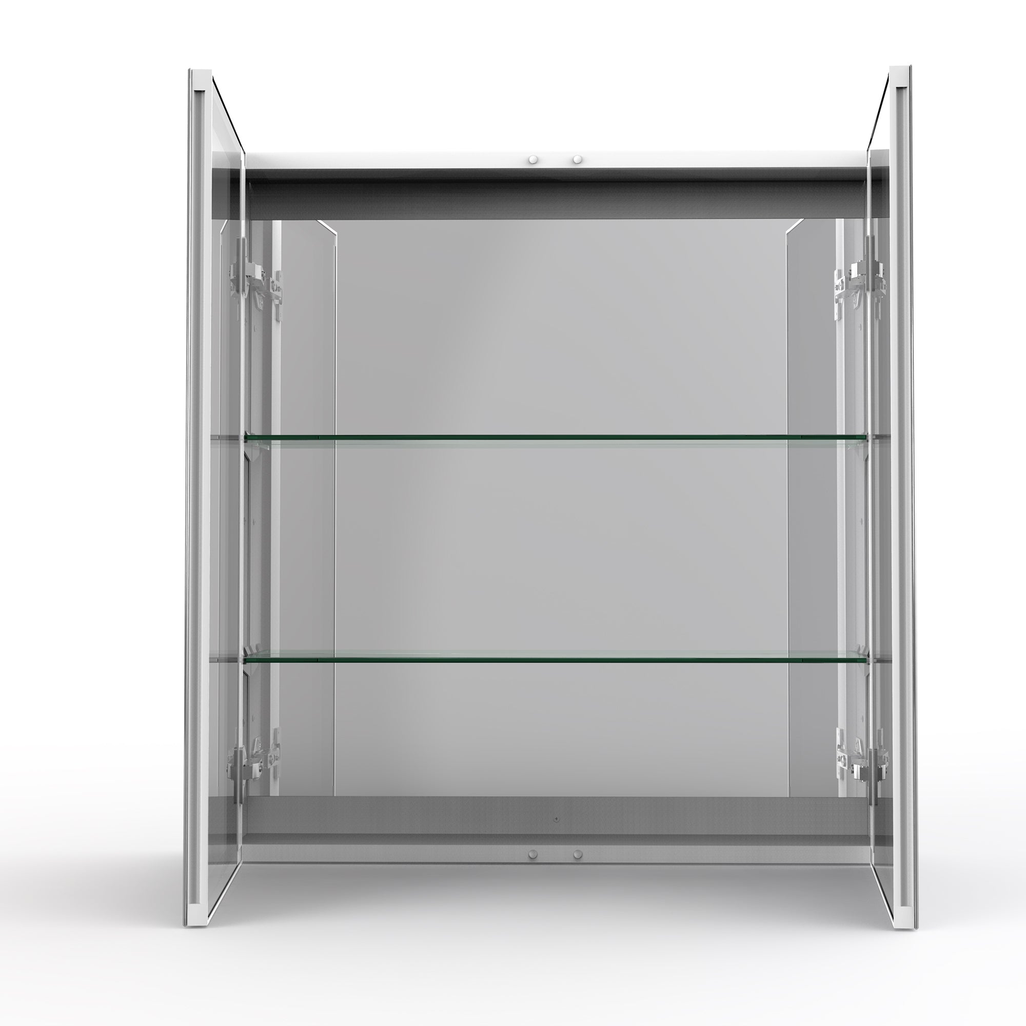 30" × 31.5" Double Door Medicine Cabinet with Soft - Close, Dual - Sided Mirrors, Adjustable Shelves & Aluminum Frame - Medicine Cabinets - AquivaCoast Showers - Medicine Cabinets - Mirror - Surface/ Recessed Mount