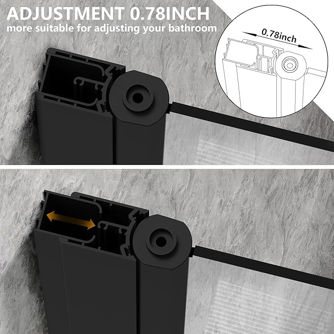 28"-36" x 72" Pivot Shower Door with Magnetic Closure Urban B17 #Color_Matte Black