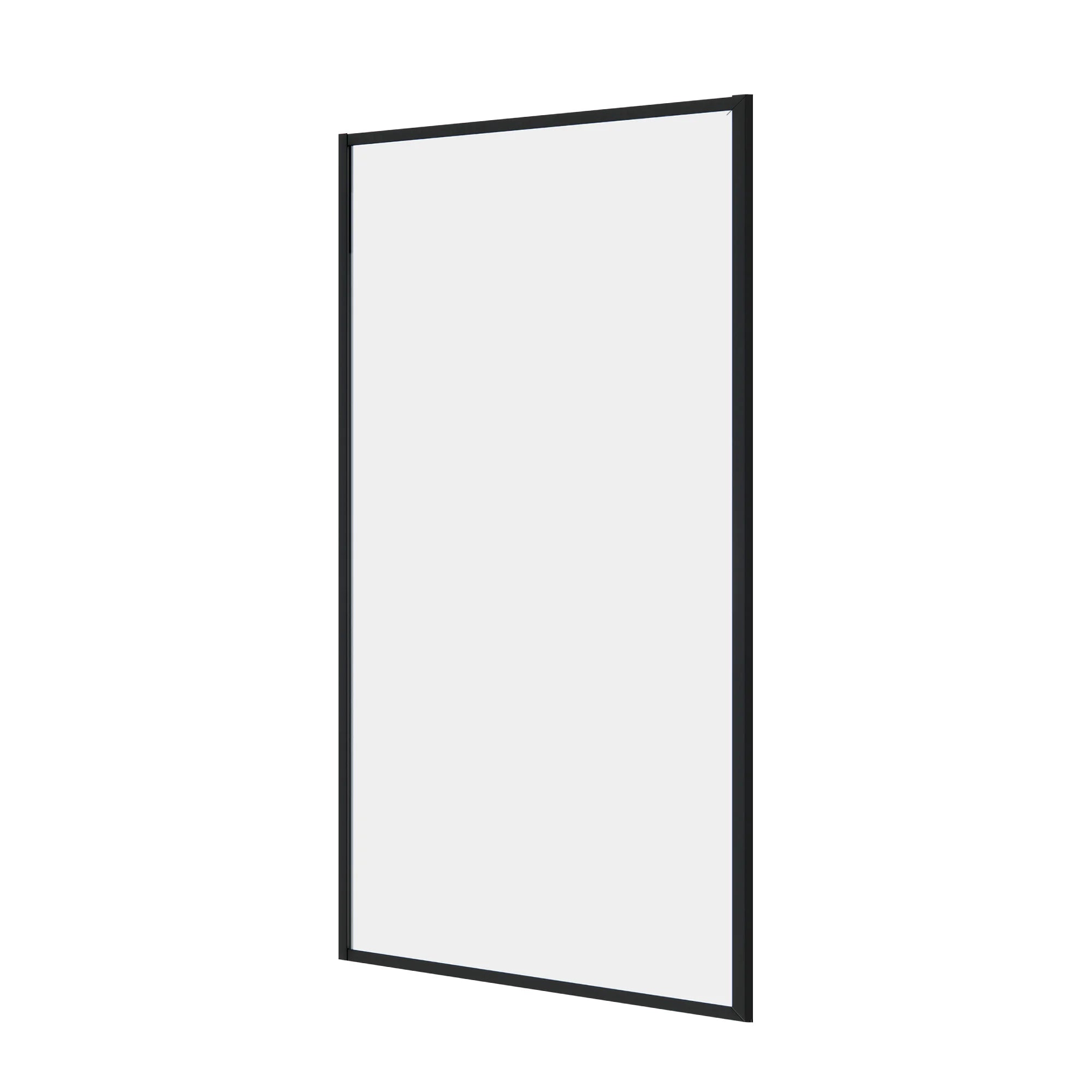 Durable AquivaCoast 5/16" tempered glass shower screen: clear or clear black options, available in 34" to 48" widths and 74" height.