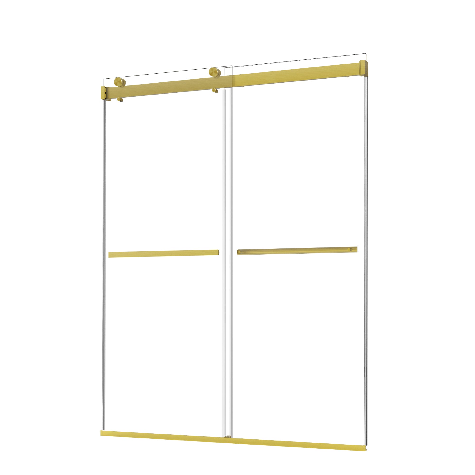 Shower Door｜Roller B8T - Shower Door - AquivaCoast - 76 inch height - 8mm glass - Brushed Gold