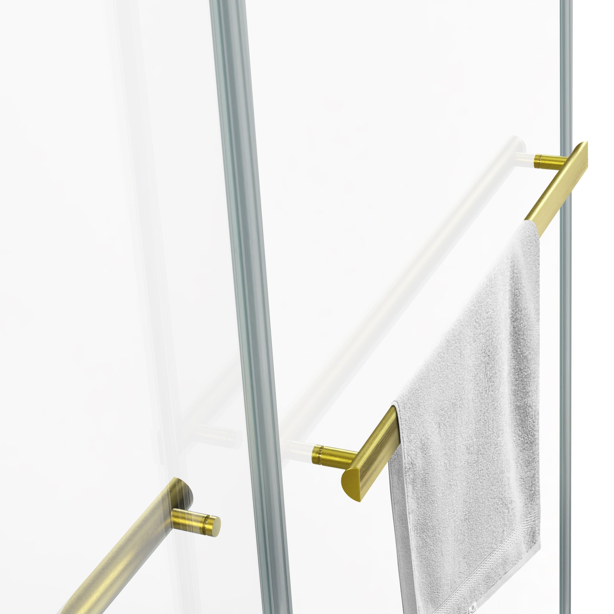 Shower Door｜Roller B8T - Shower Door - AquivaCoast - 76 inch height - 8mm glass - Brushed Gold