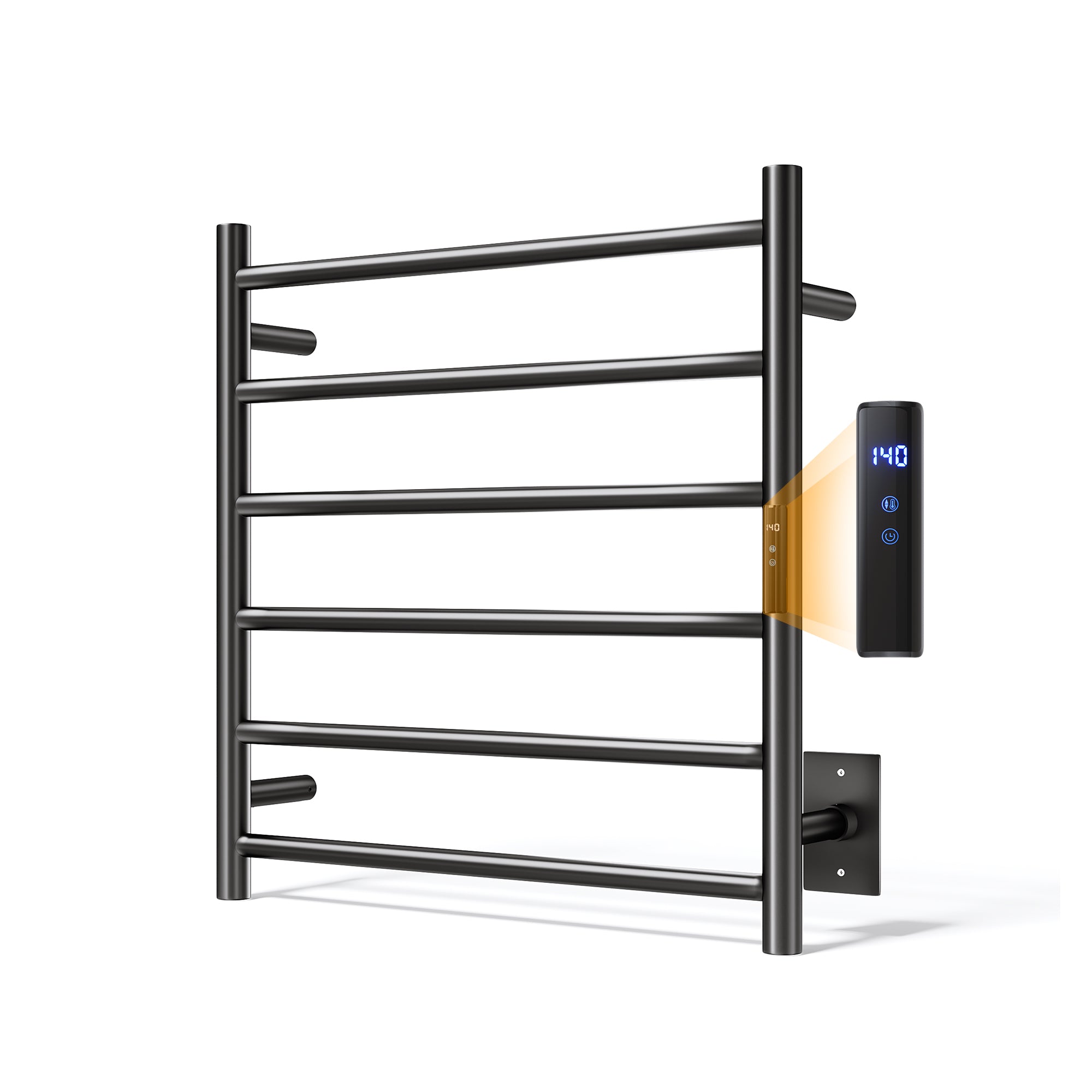 23.6" x 24.4" Electric Heated Towel Bar #Color_Matte Black