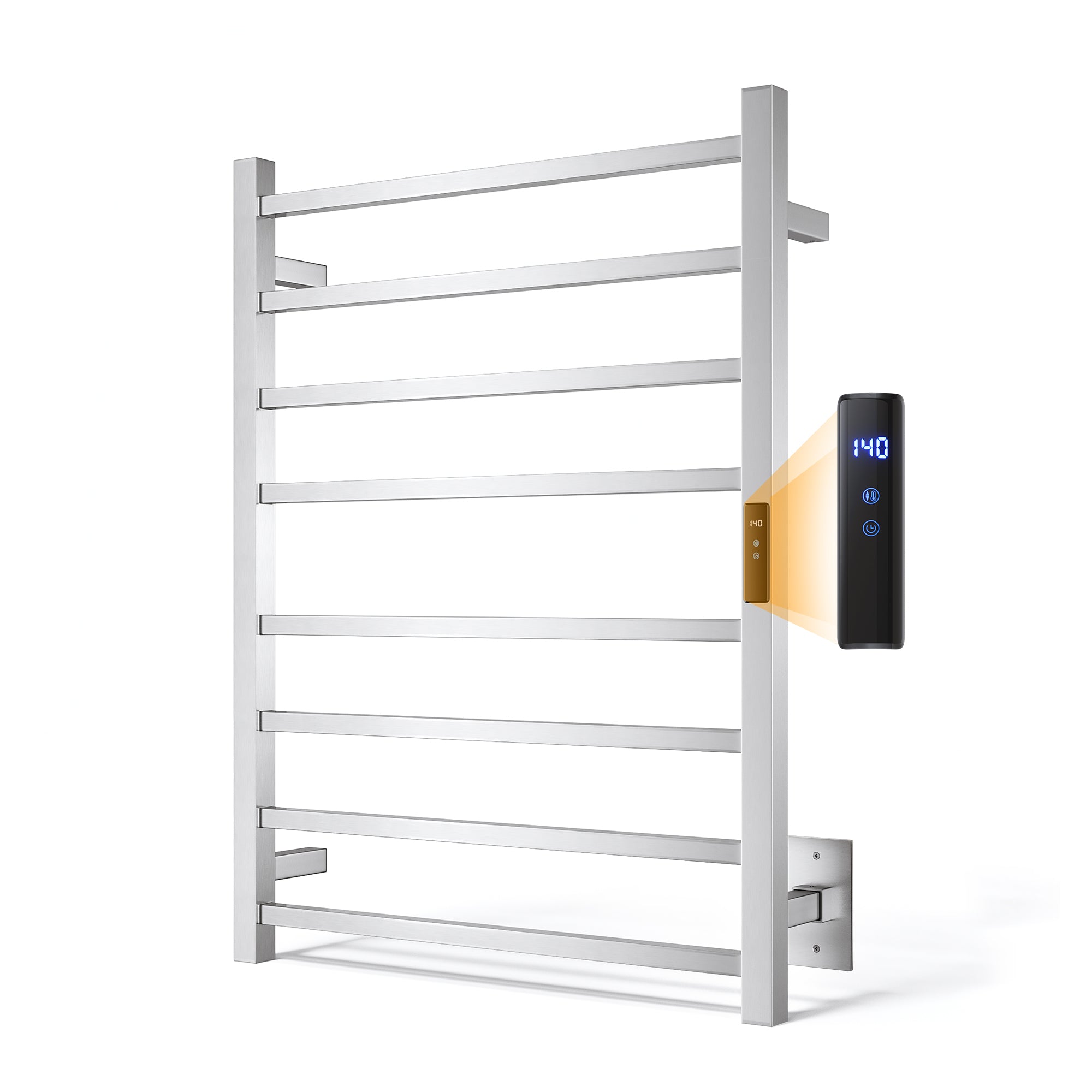 23.6" x 31.5" Square Electric Heated Towel Bar #Color_Brushed Nickel