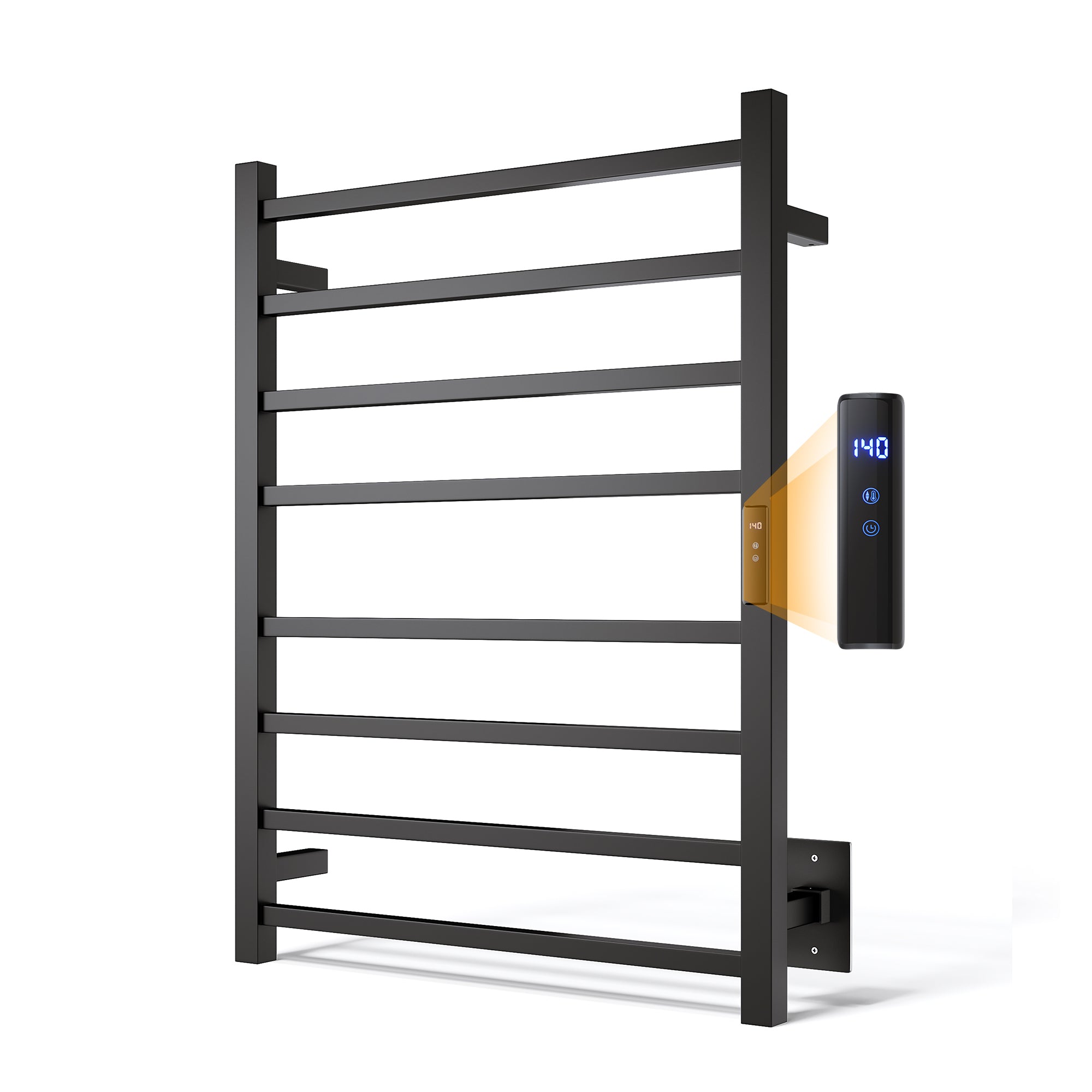 23.6" x 31.5" Square Electric Heated Towel Bar #Color_Matte Black