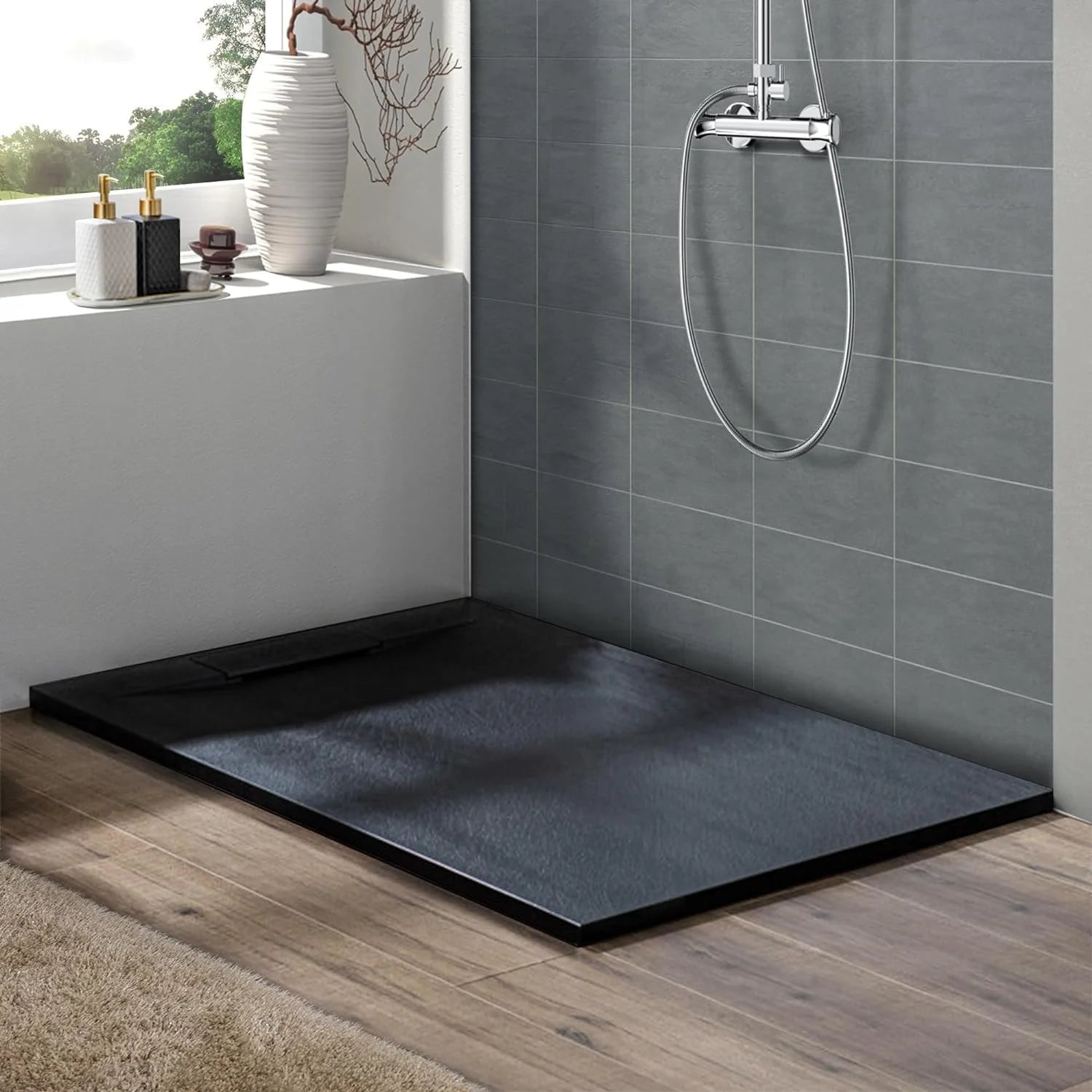 Shower Base Shower Base DP02 (Black) - AquivaCoast