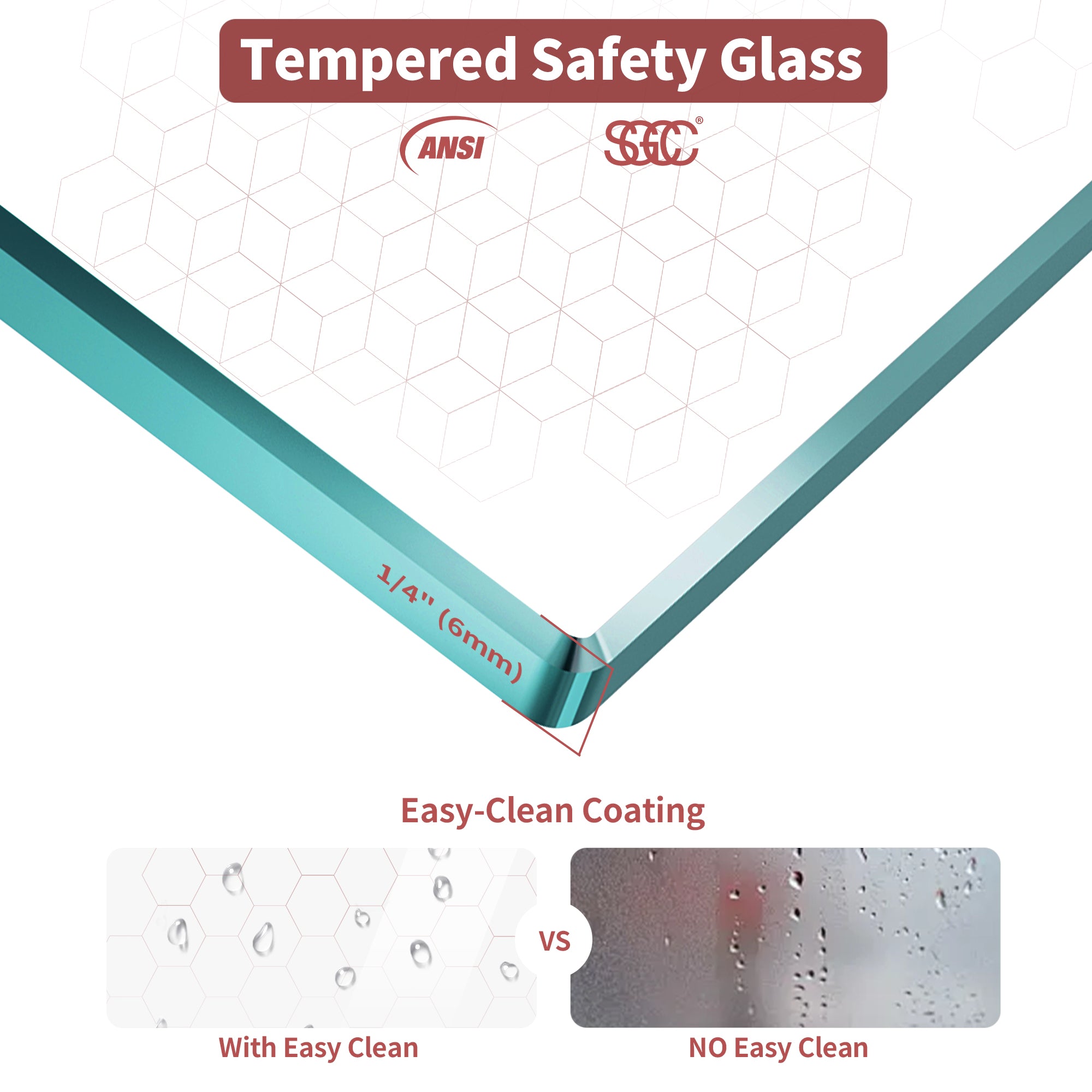 48"/60" W x 72"/76" H Framed Double Sliding Door with 1/4" (6 mm) Clear Tempered Nano Coating Glass and Towel Bar