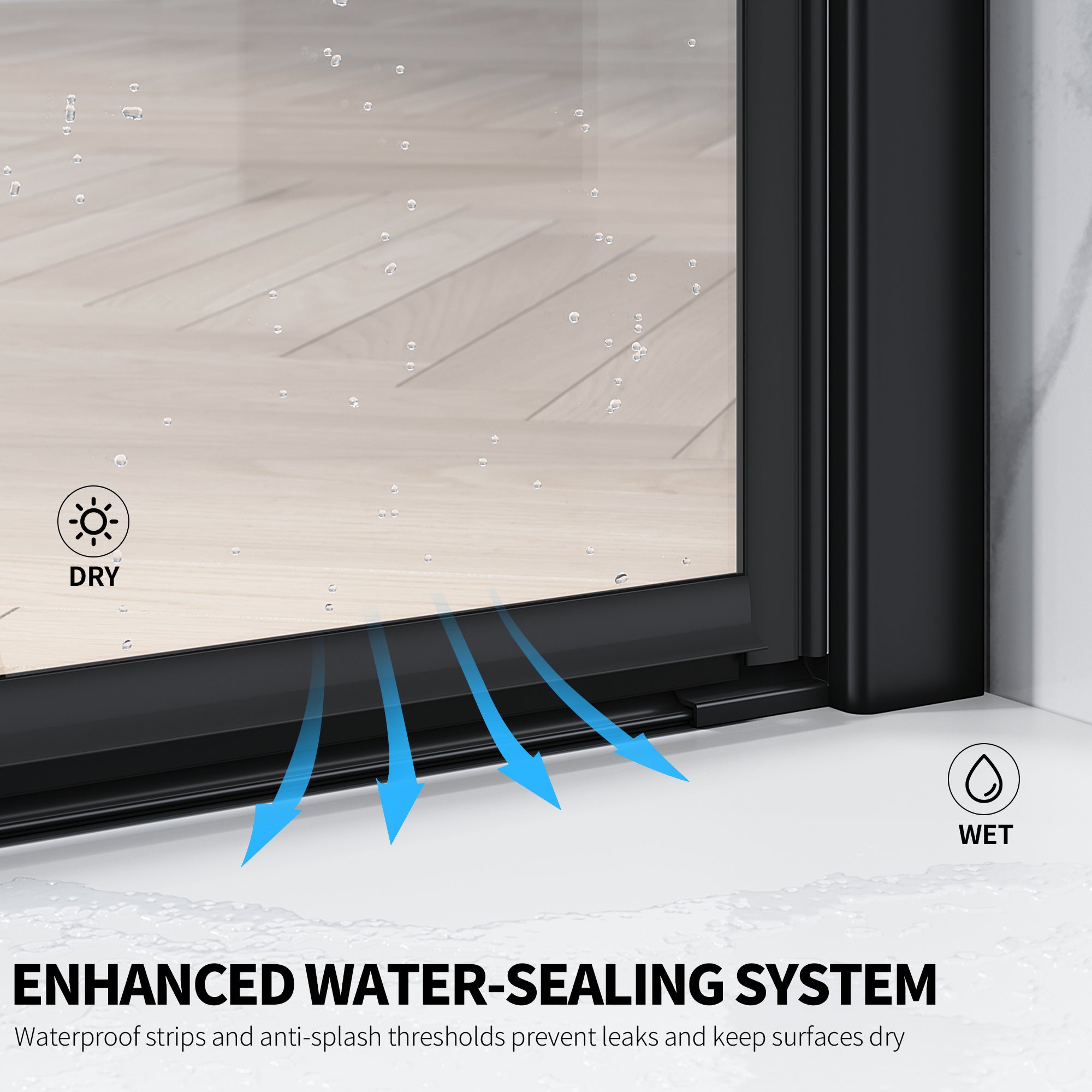 24"/28"/32"/34" x 72" Pivot Shower Door Clear Tempered Glass with Easy-Clean