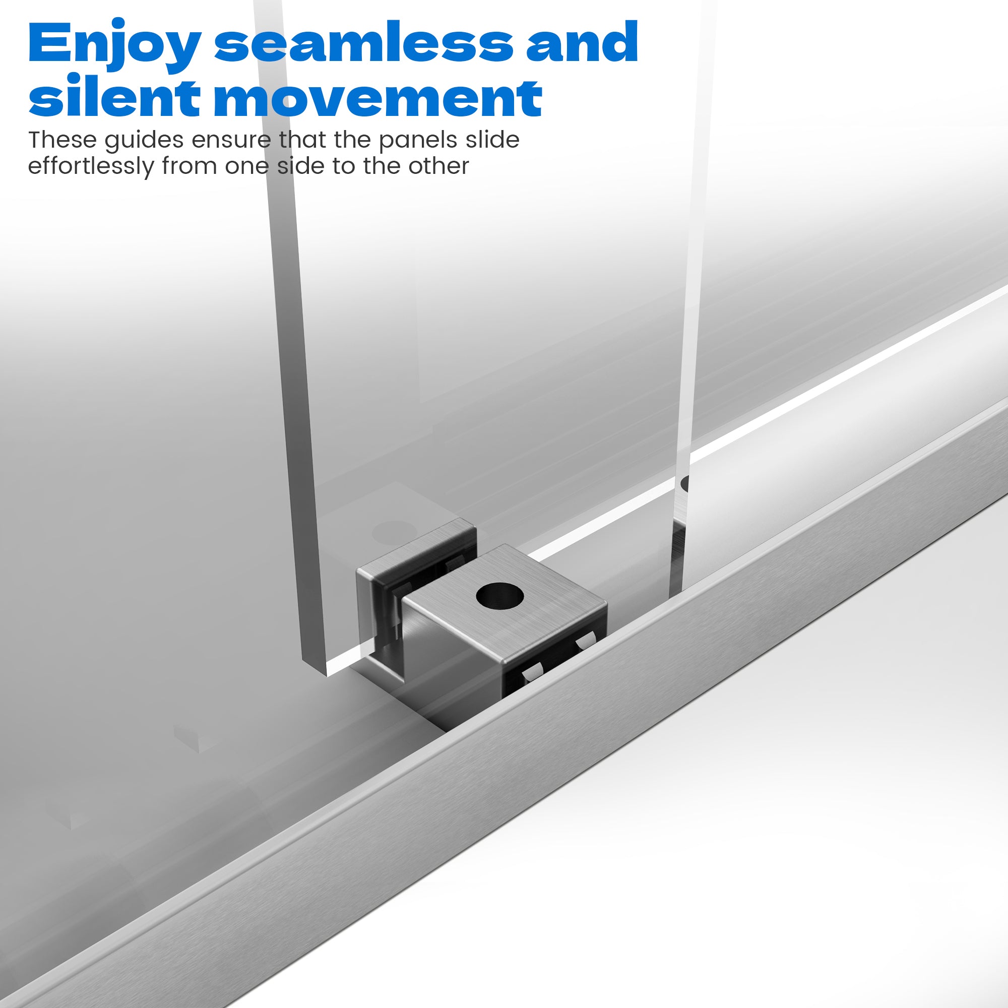56" - 60" W x 62" H Semi - Frameless Double Sliding Bathtub Door with 5/16" (8 mm) Clear Glass and Stainless Steel Handle, Brushed Nickel - Bathtub Door - AquivaCoast Showers - Bathtub Door - Sliding - 