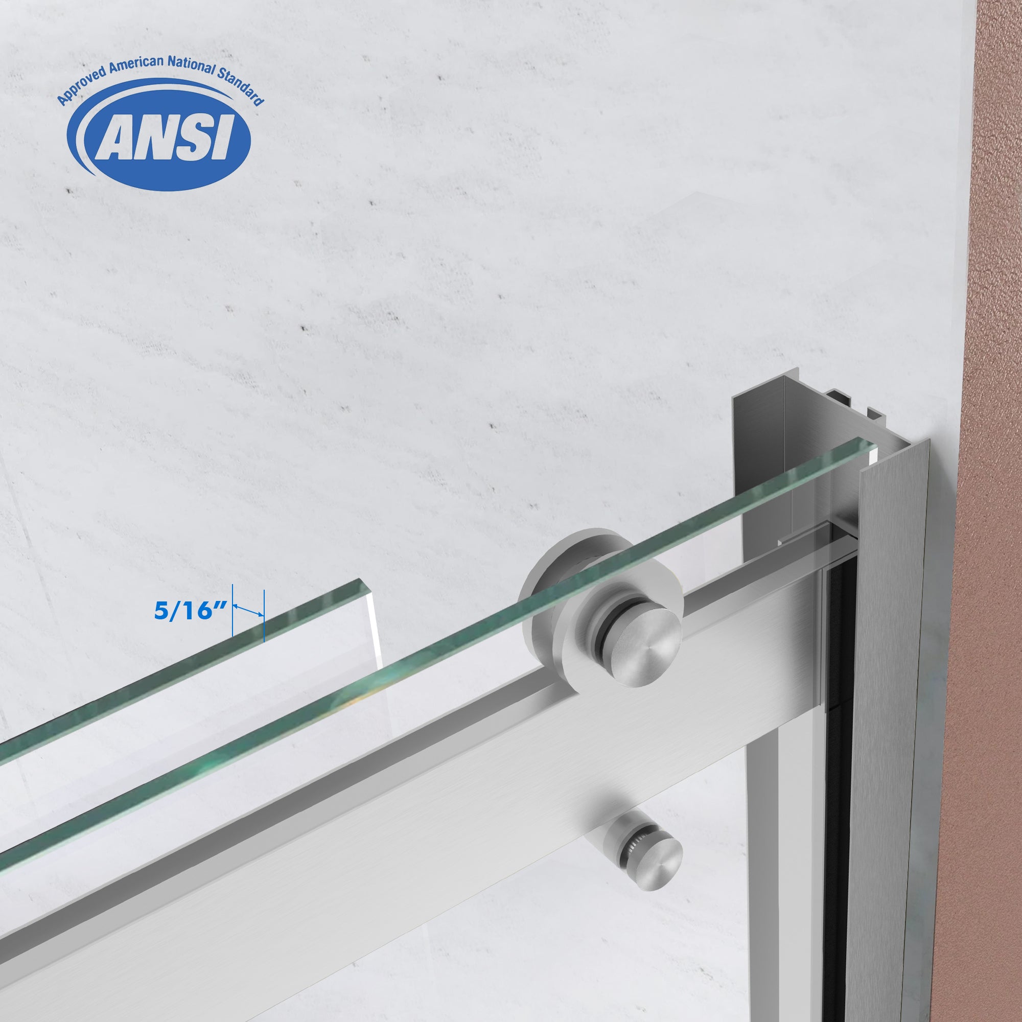 56" - 60" W x 62" H Semi - Frameless Double Sliding Bathtub Door with 5/16" (8 mm) Clear Glass and Stainless Steel Handle, Brushed Nickel - Bathtub Door - AquivaCoast Showers - Bathtub Door - Sliding - 