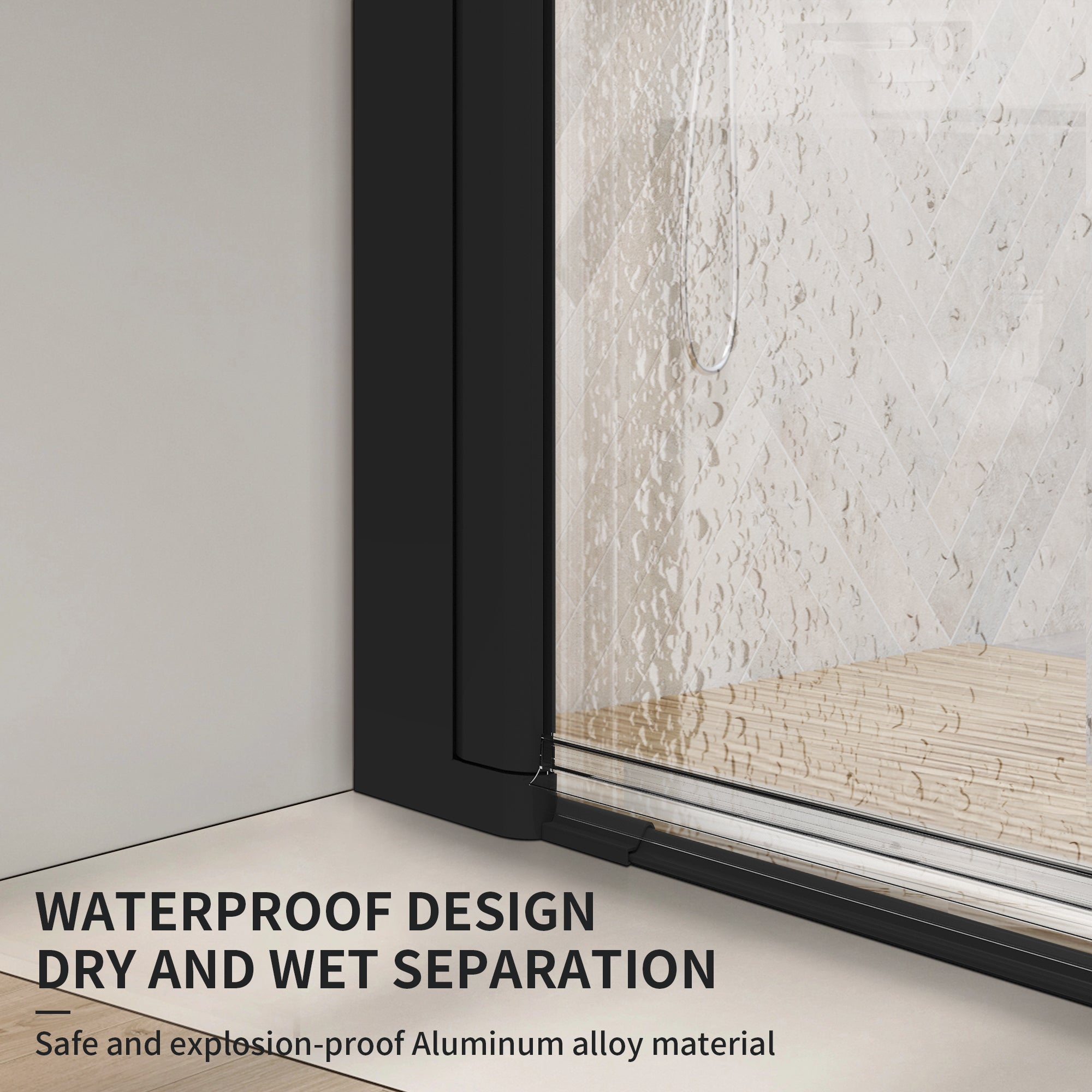 32"-36" x 72" Semi-Frameless Bi-Fold Pivot Shower Door with 1/4" (6mm) Clear Tempered Glass, Matte Black