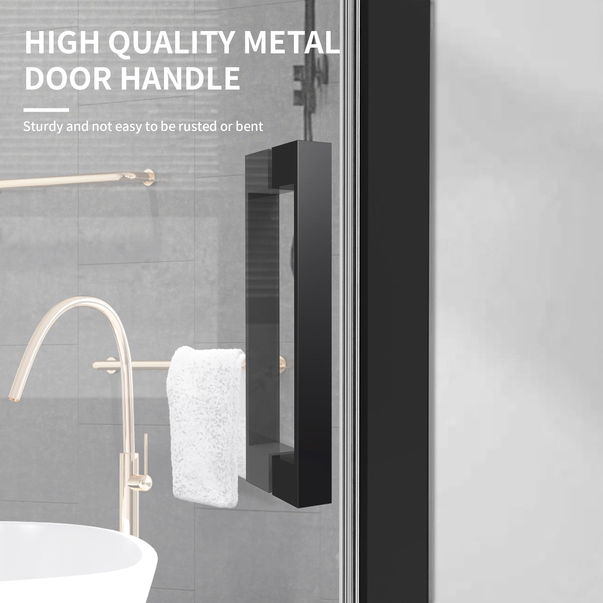 32"-36" x 72" Semi-Frameless Bi-Fold Pivot Shower Door with 1/4" (6mm) Clear Tempered Glass, Matte Black