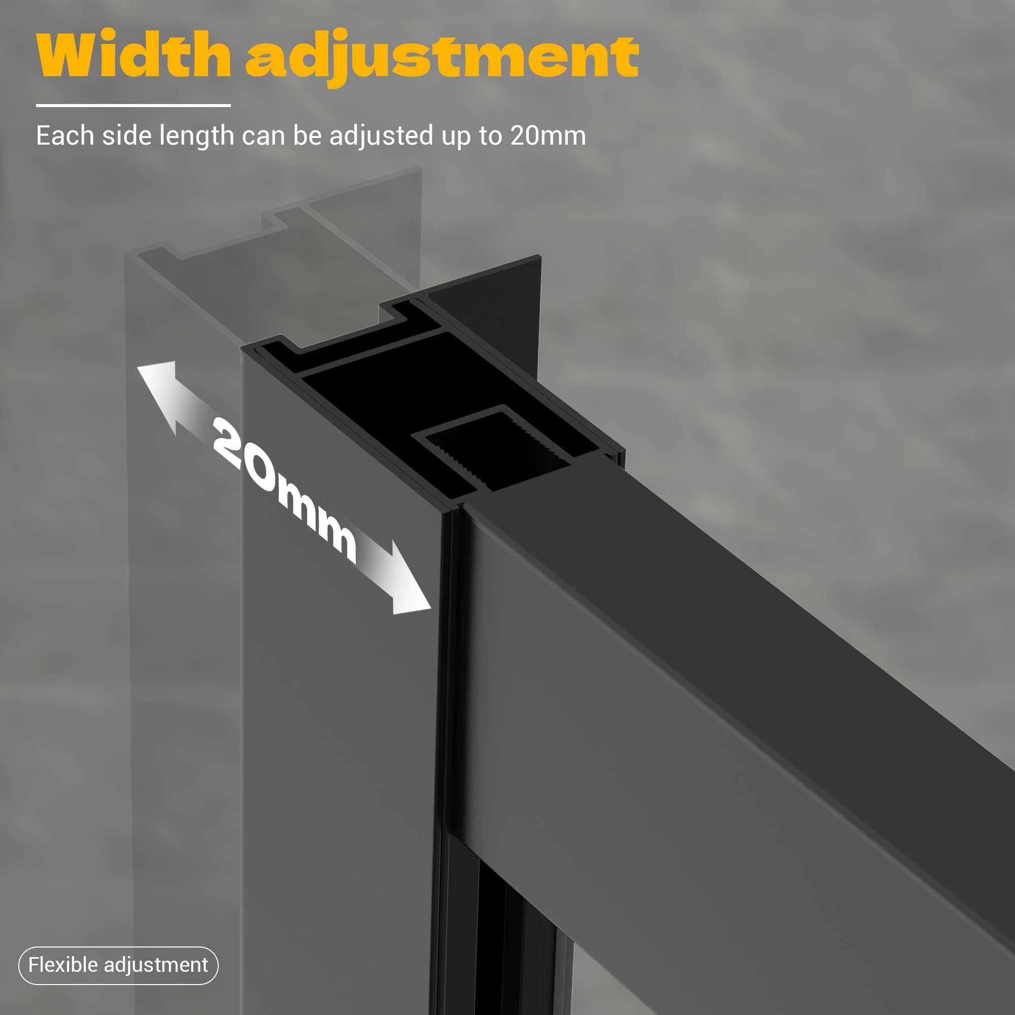 34" L x 34" W x 76" H, 36" L x 36" W x 76" H Sliding Corner Shower Enclosure #Color_Matte Black