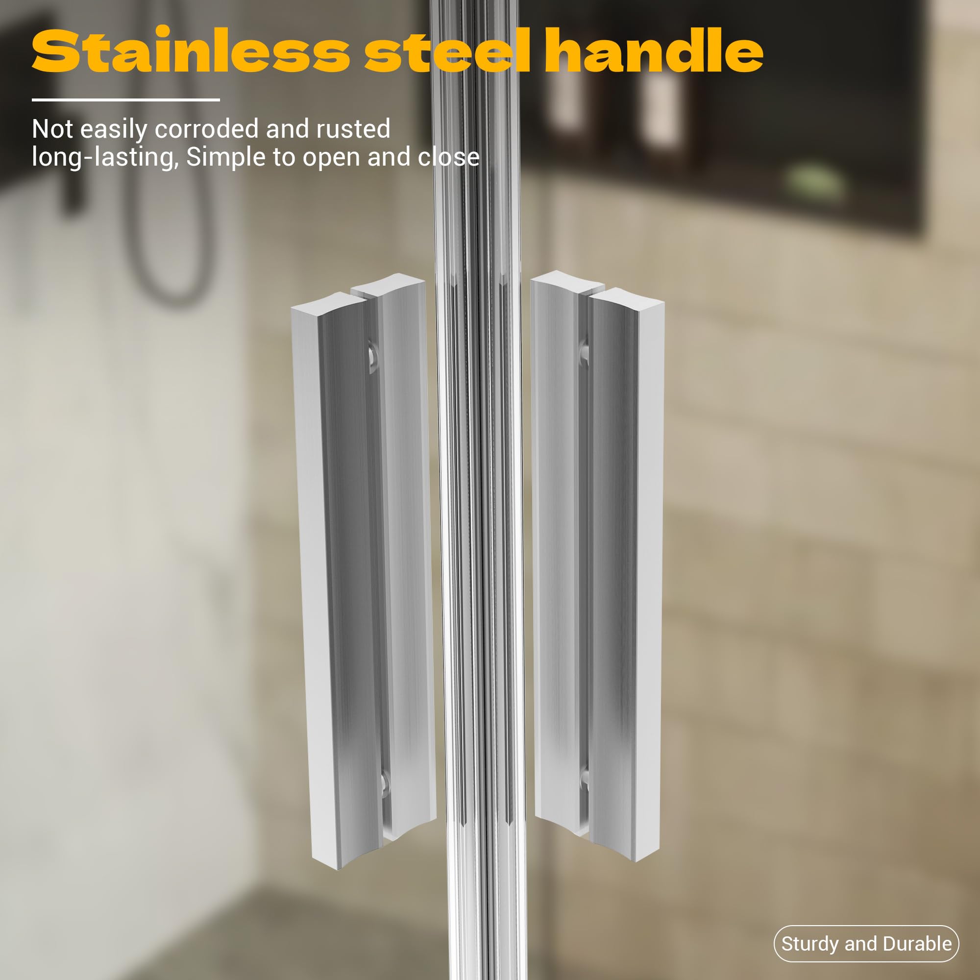 34" L x 34" W x 76" H, 36" L x 36" W x 76" H Sliding Corner Shower Enclosure #Color_Brushed Nickel