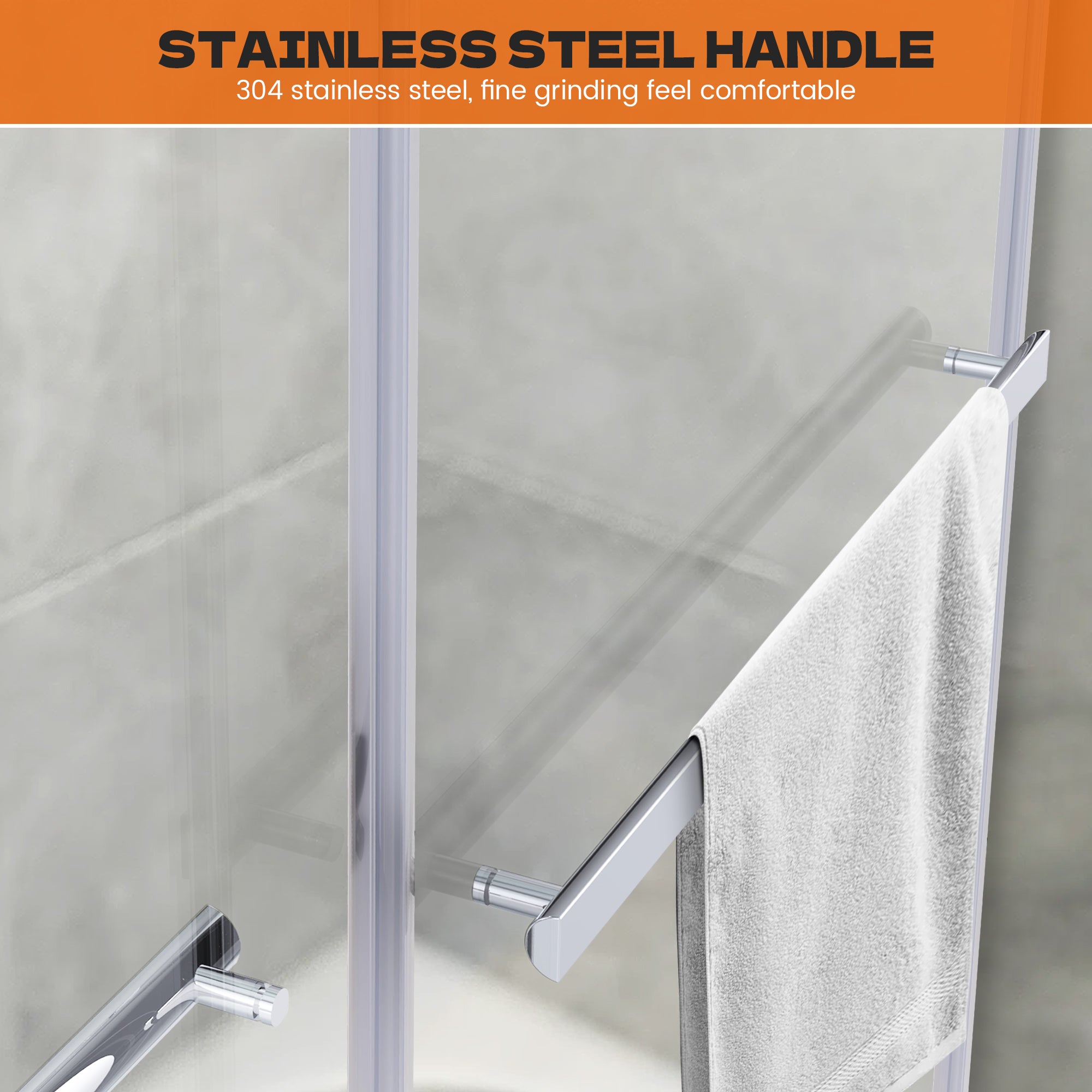 56"-60" x 58" Frameless Double Sliding Tub Door Roller B7 #Color_Chrome