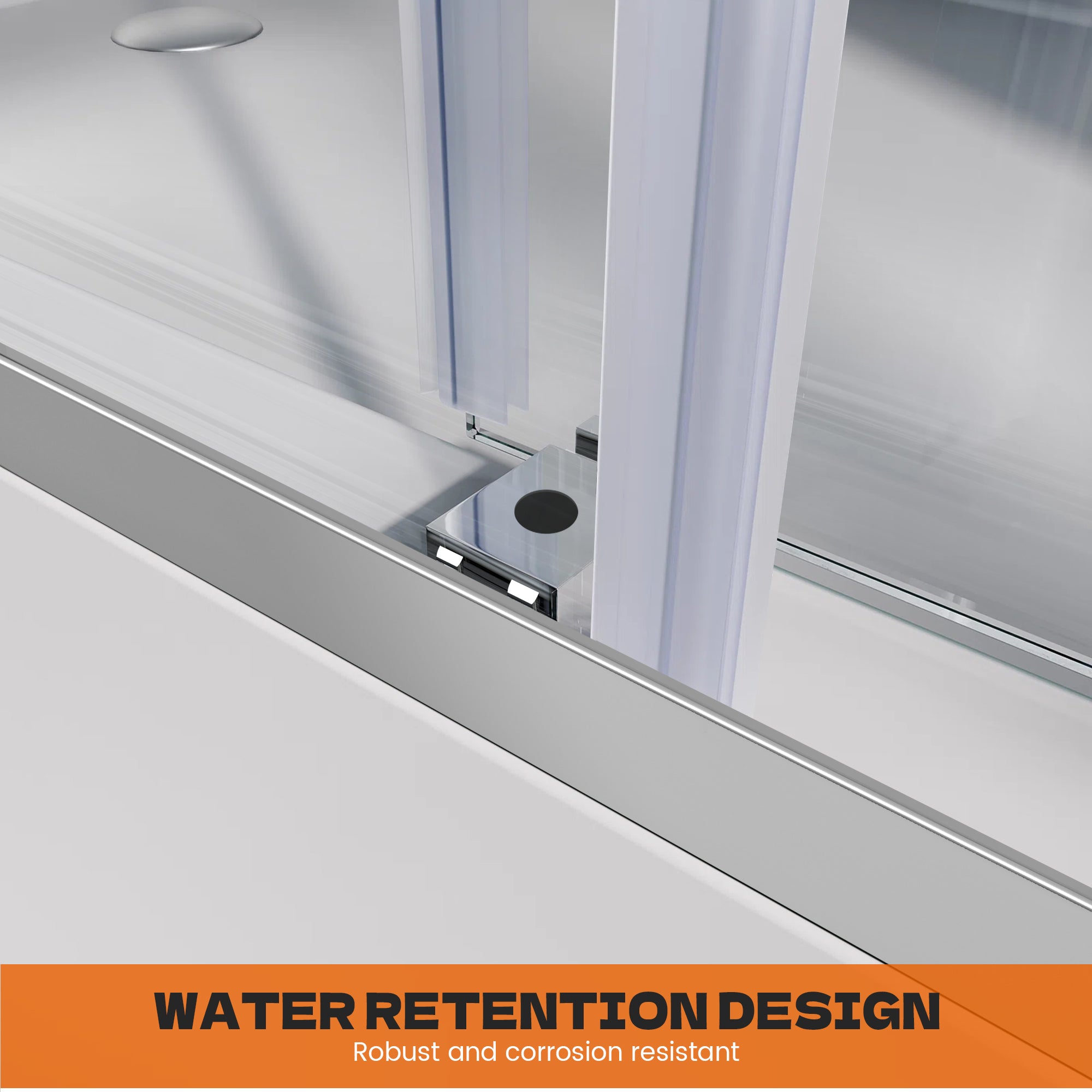 56"-60" x 58" Frameless Double Sliding Tub Door Roller B7 #Color_Chrome