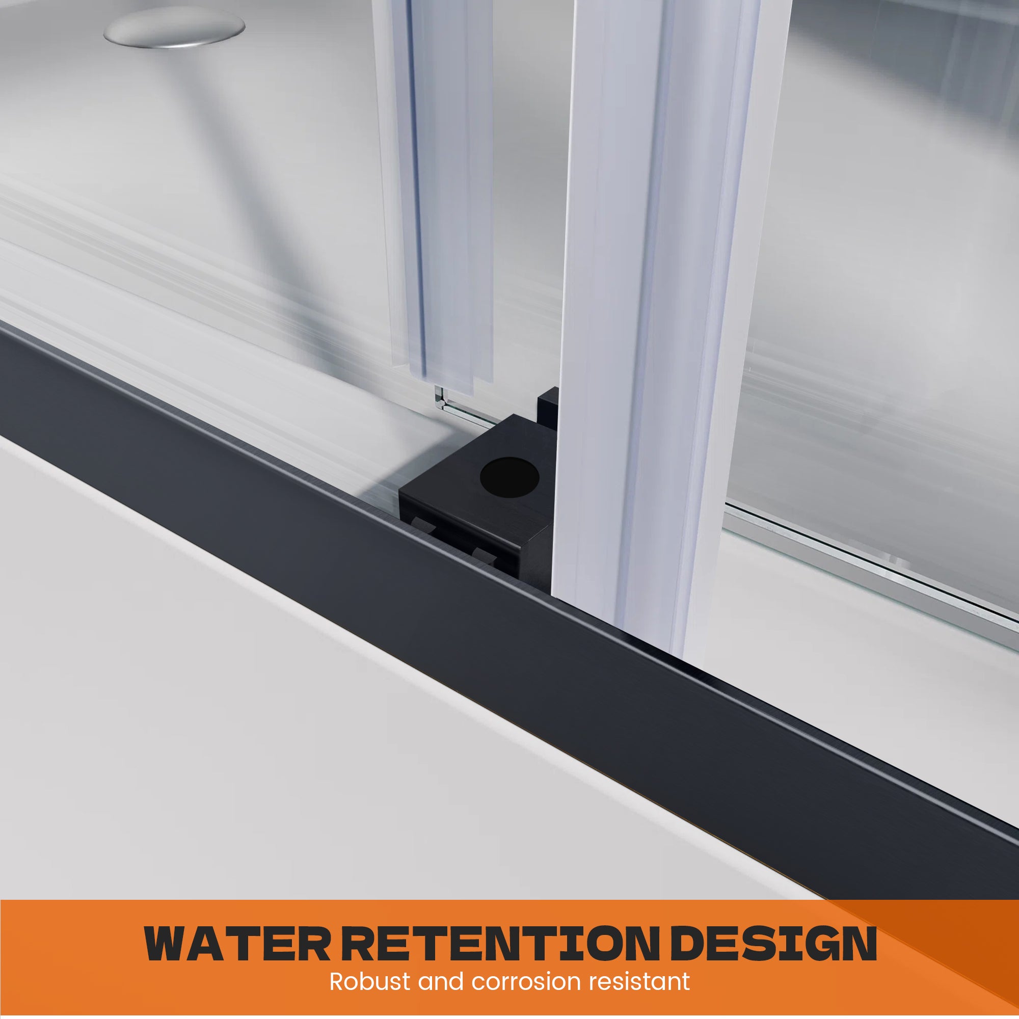 56"-60" x 58" Frameless Double Sliding Tub Door Roller B9 #Color_Matte Black