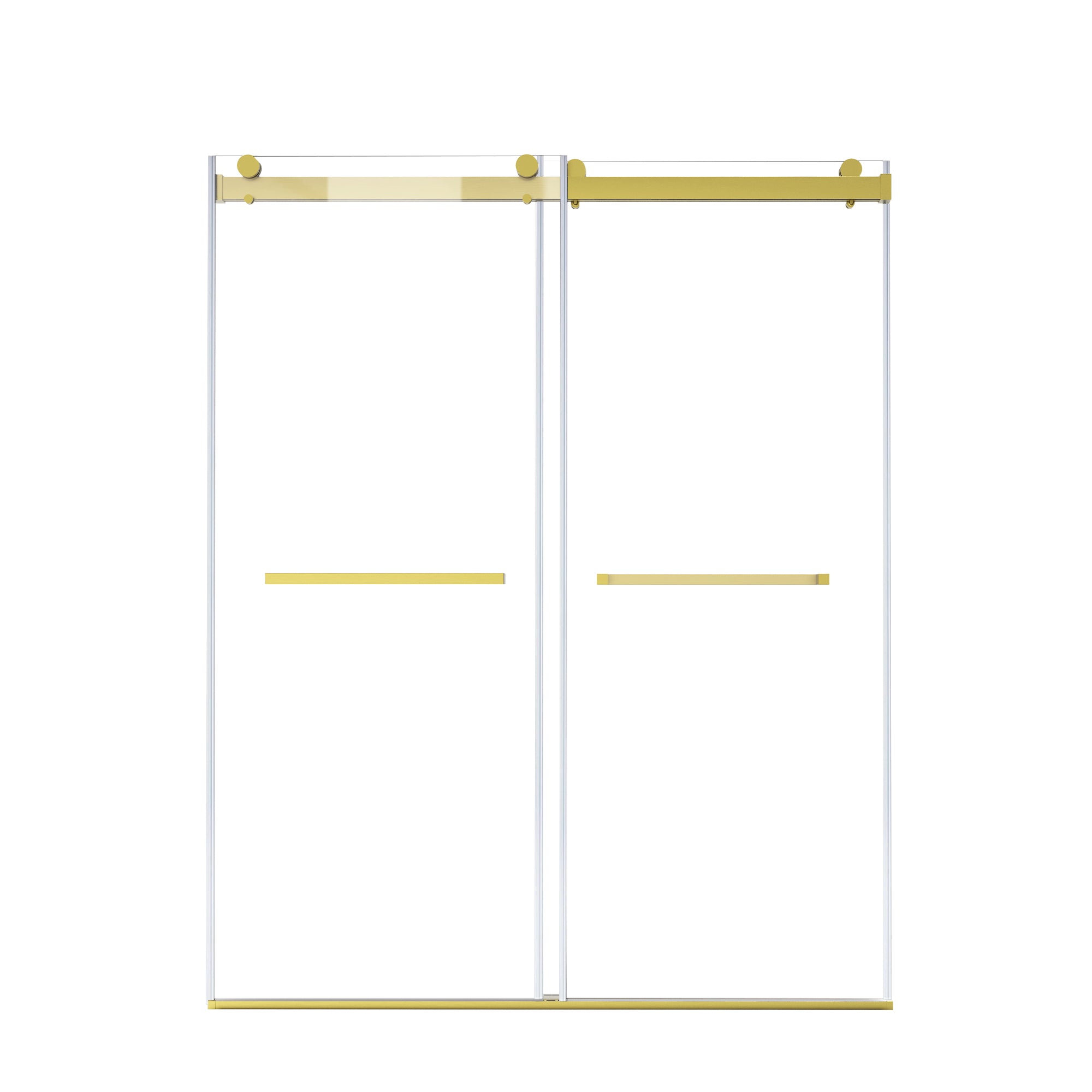 56" to 60" x 76" Frameless Double Sliding Shower Door AB12 #Color_Brushed Gold