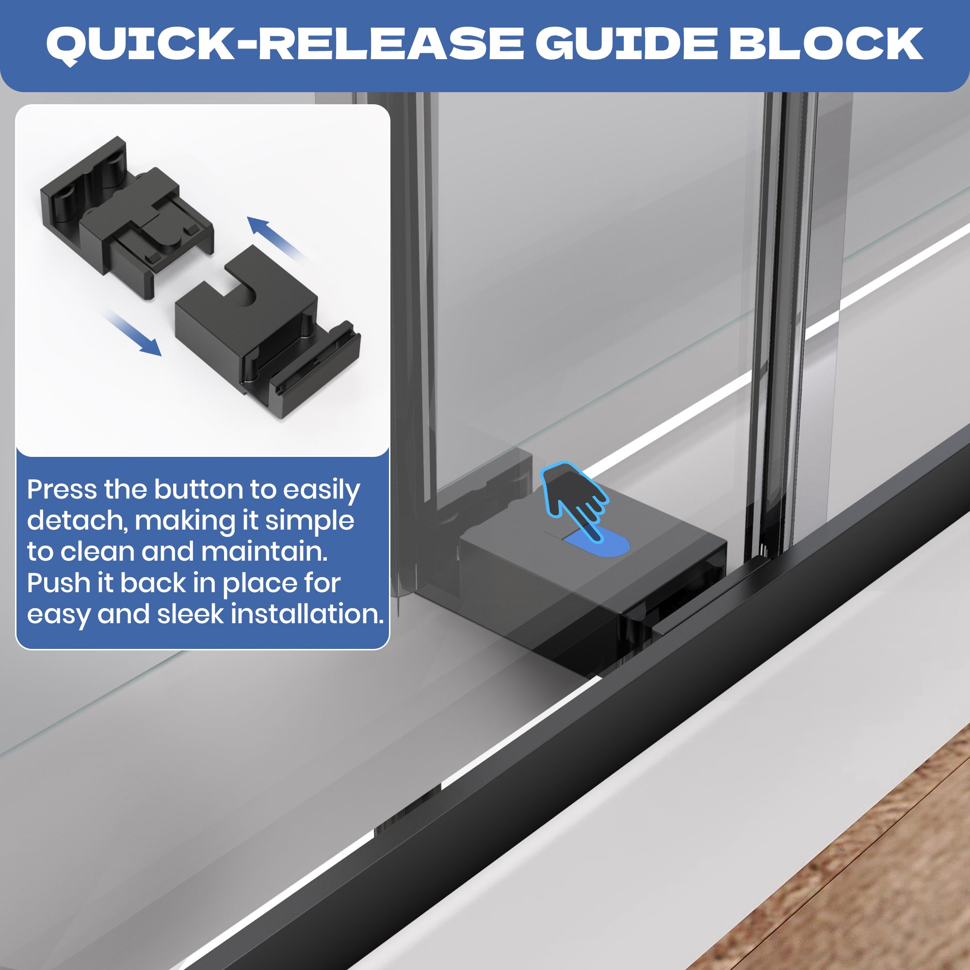 56" to 60" x 76" Frameless Double Sliding Shower Door AB9 #Color_Matte Black
