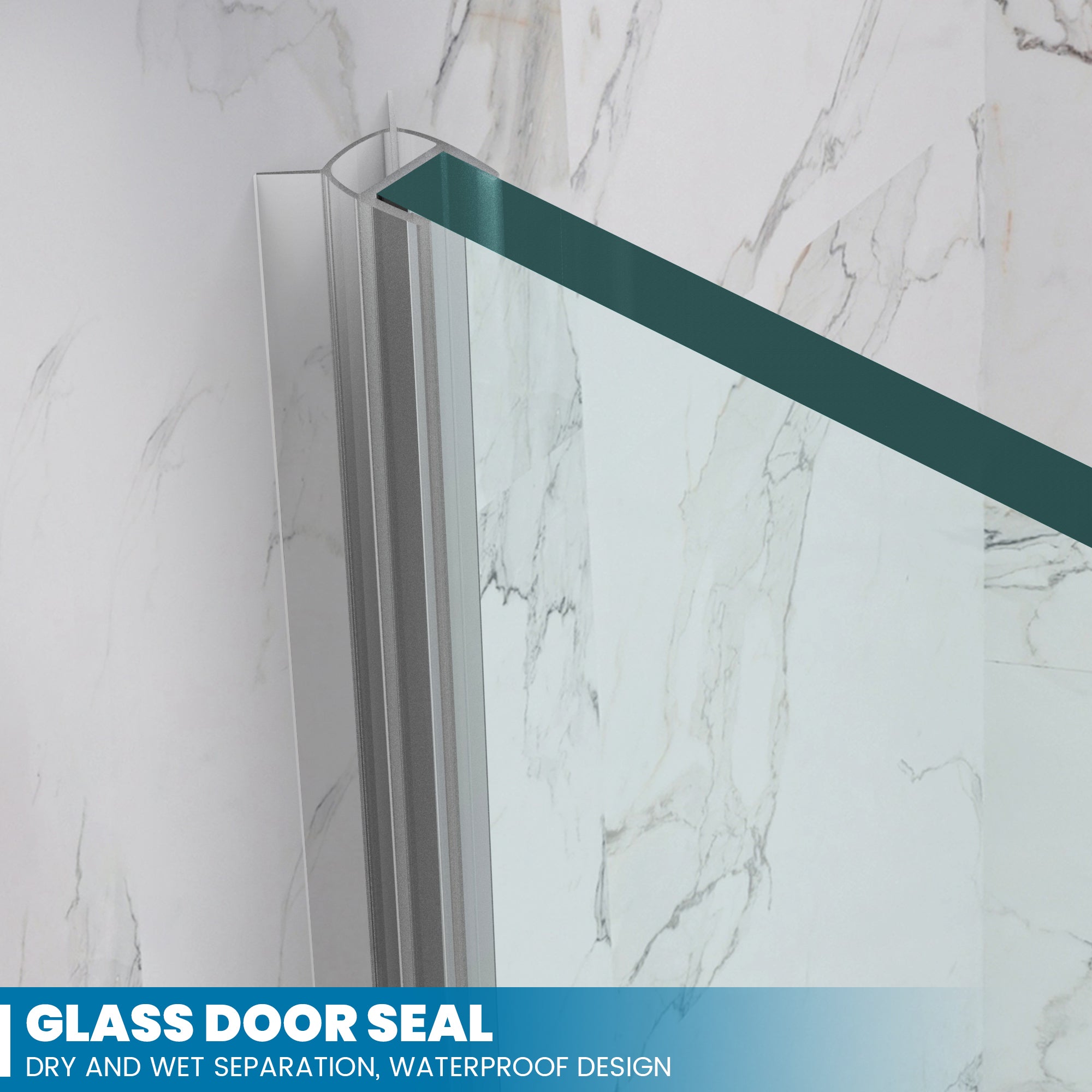 34"/36" W x 72" H Frameless Hinged Shower Door with 5/16" (8 mm) Clear Tempered Glass and Towel Handle