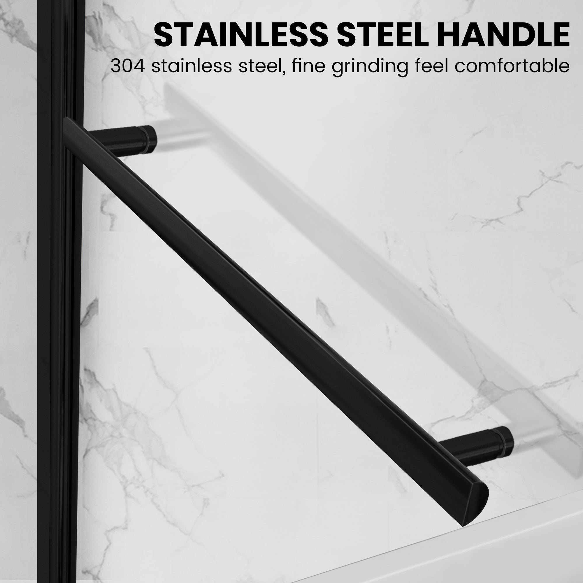 34" W x 58" H Frameless Pivot Bathtub Screen with Curved Top Misty J2 #Color_Matte Black