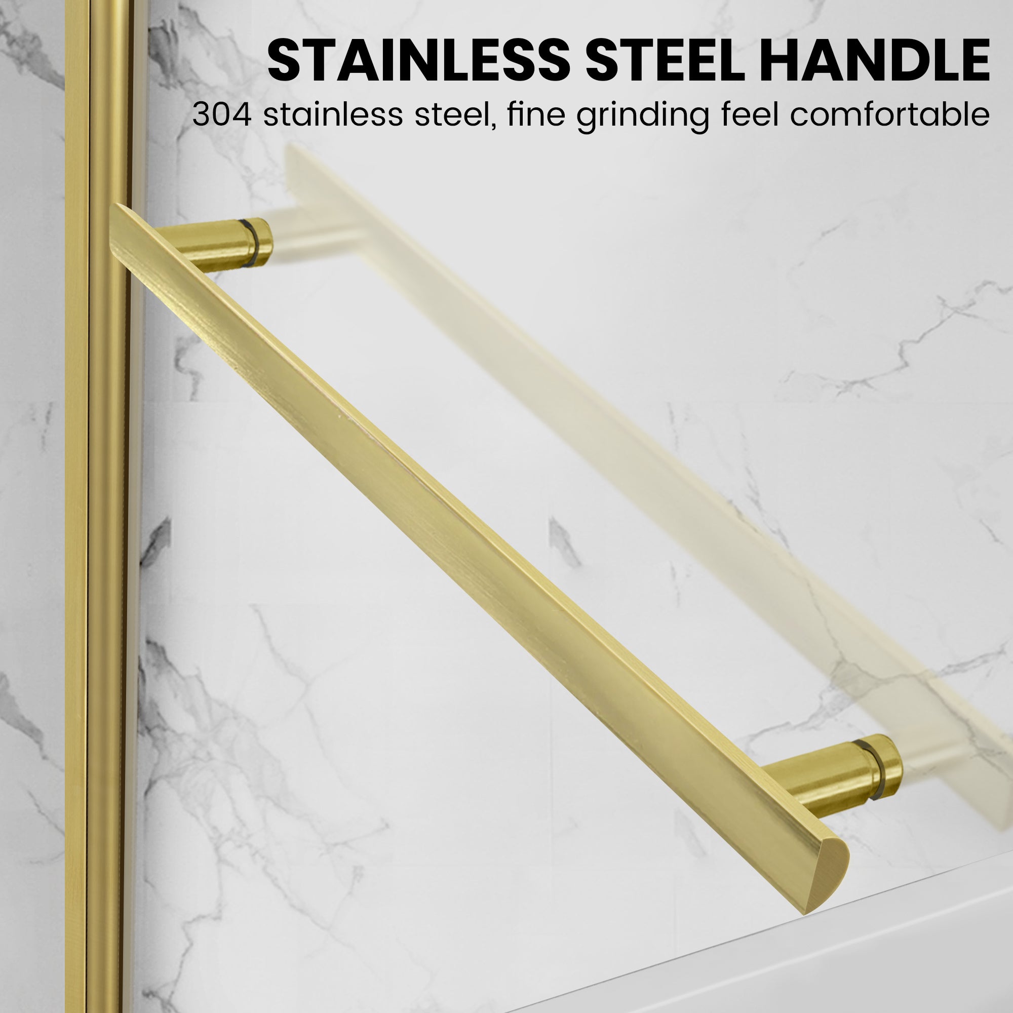 34" W x 58" H Frameless Pivot Bathtub Screen with Curved Top Misty J3 #Color_Brushed Gold