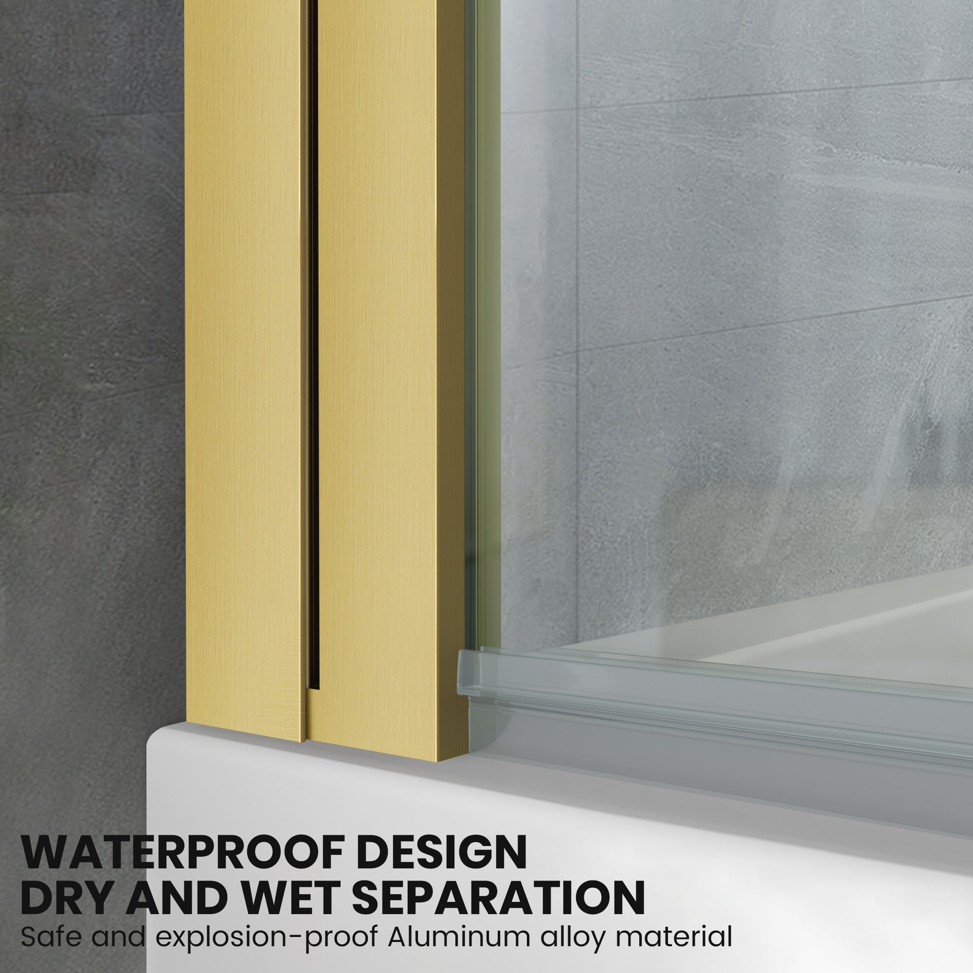 34" W x 58" H Frameless Pivot Bathtub Screen Misty X2 #Color_Brushed Gold