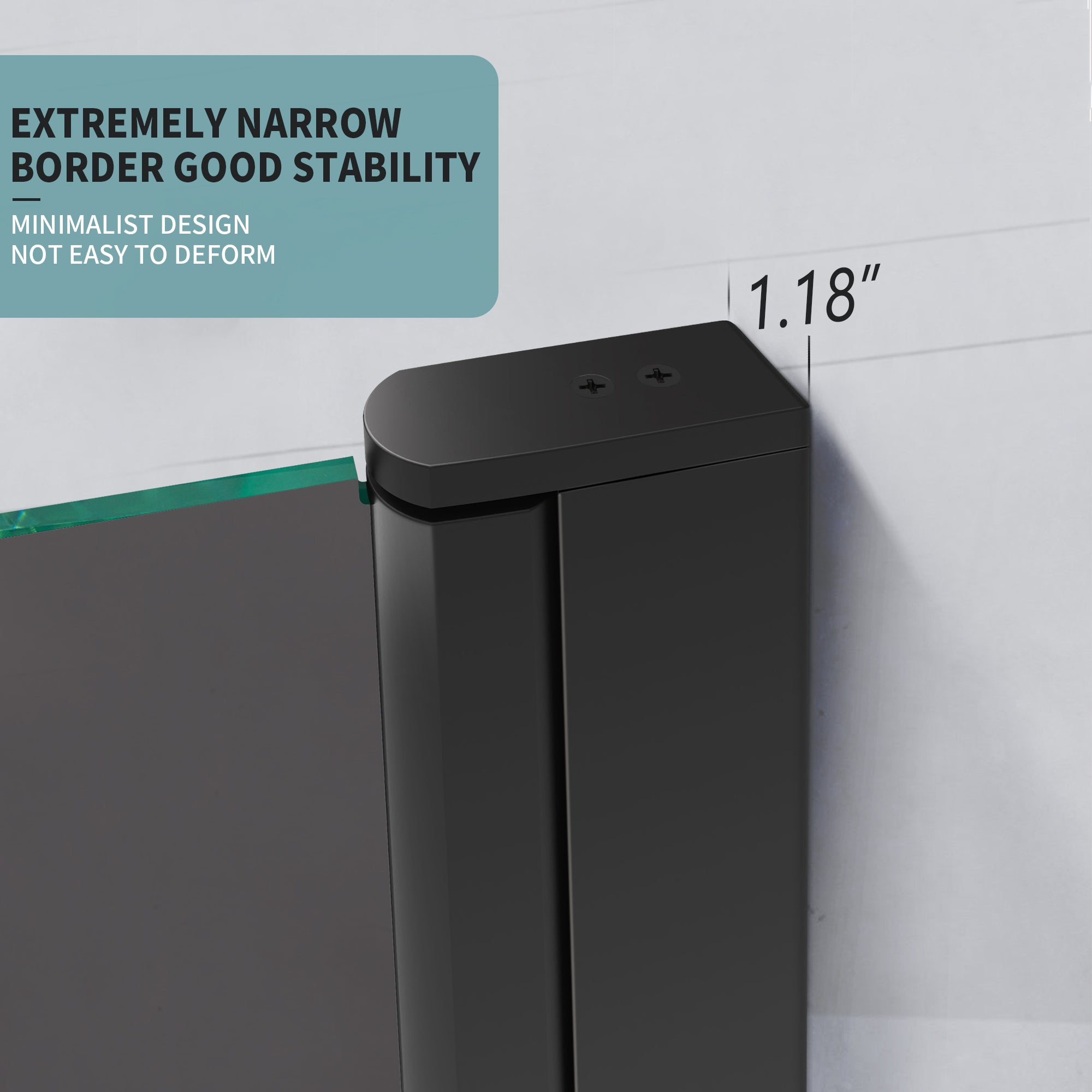 34" x 72" Pivot Shower Door with Magnetic Closure, Black Tinted Glass #Glass Finish_Clear Black