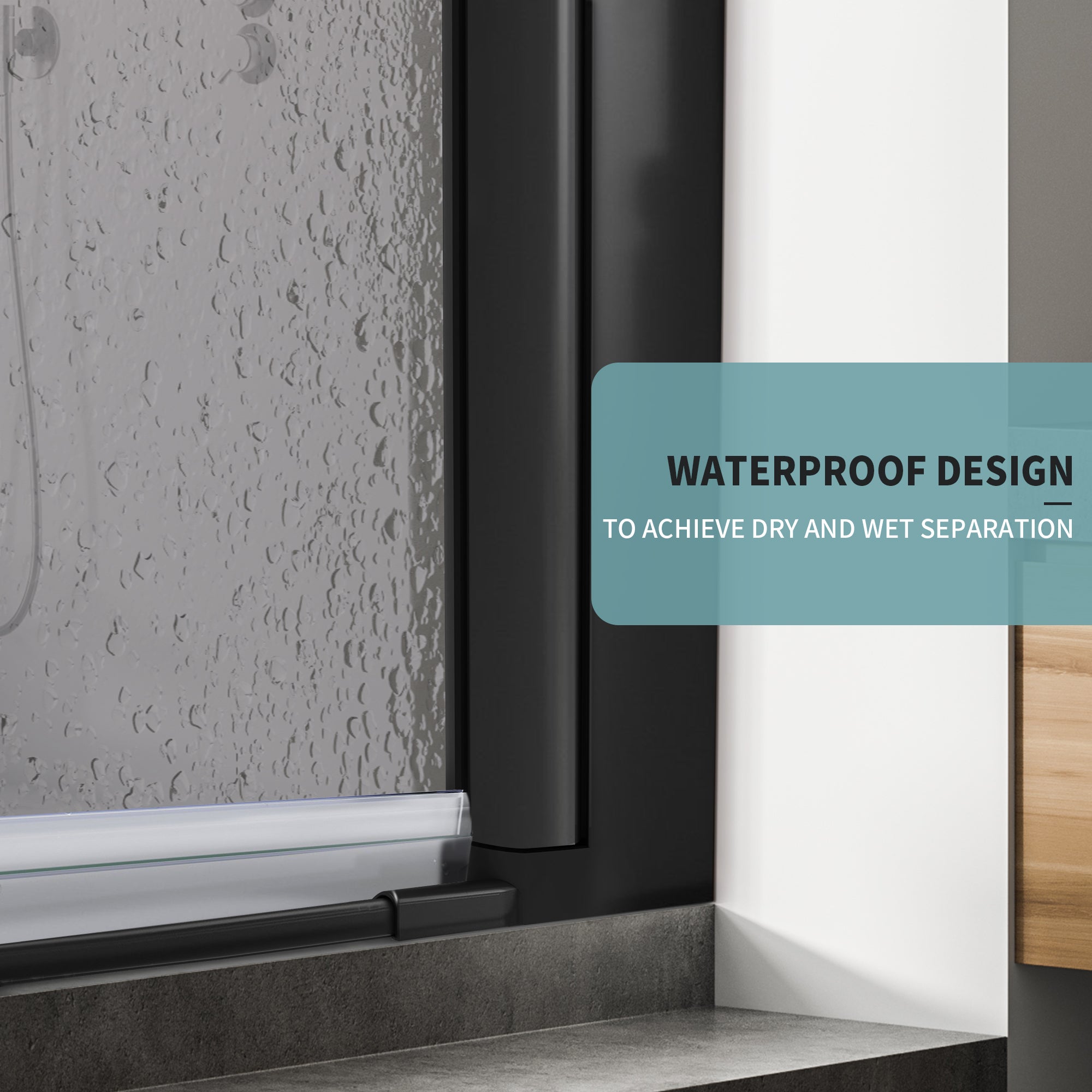 34" x 72" Pivot Shower Door with Magnetic Closure, Black Tinted Glass #Glass Finish_Clear Black