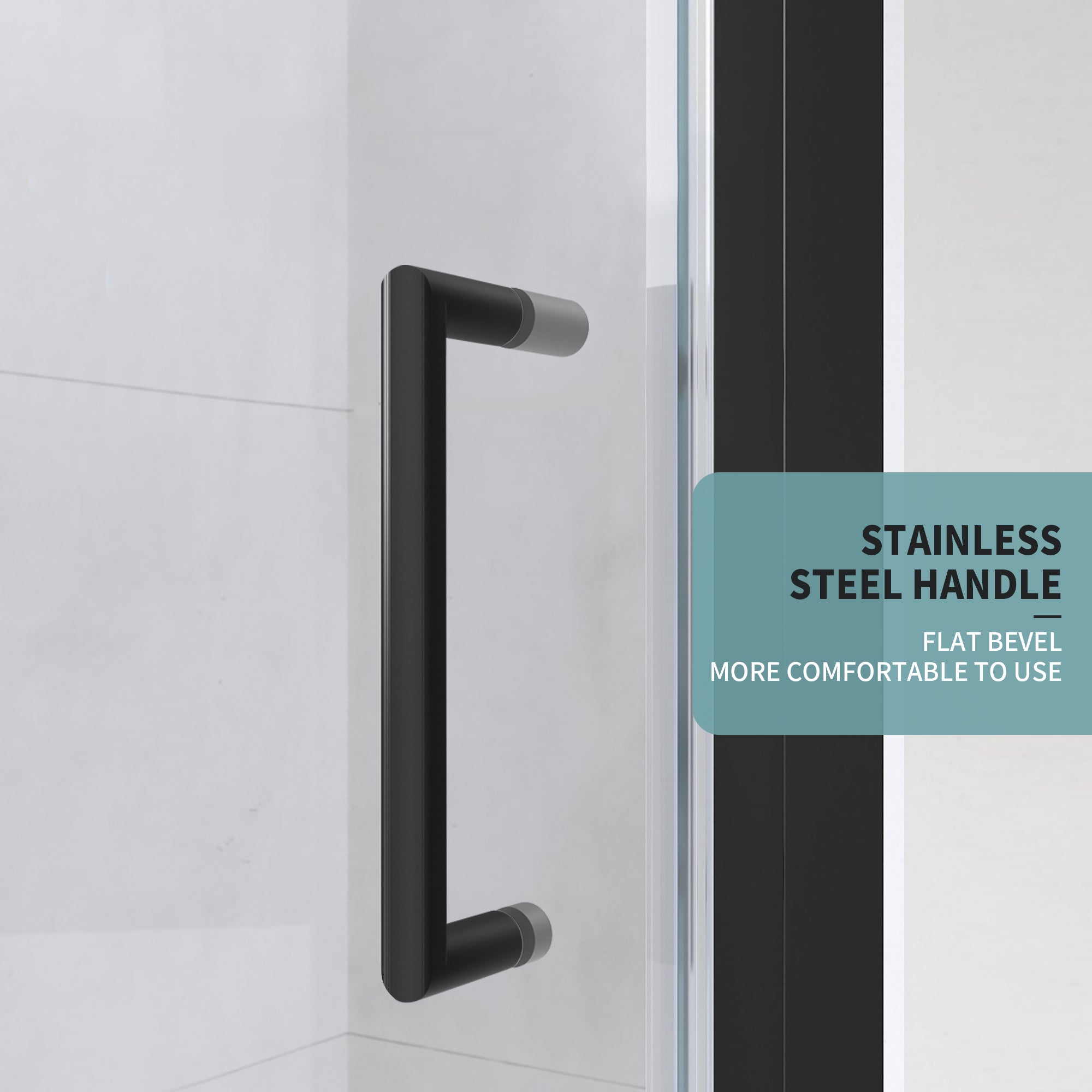 34" x 72" Pivot Shower Door with Magnetic Closure, Black Tinted Glass #Glass Finish_Clear Black