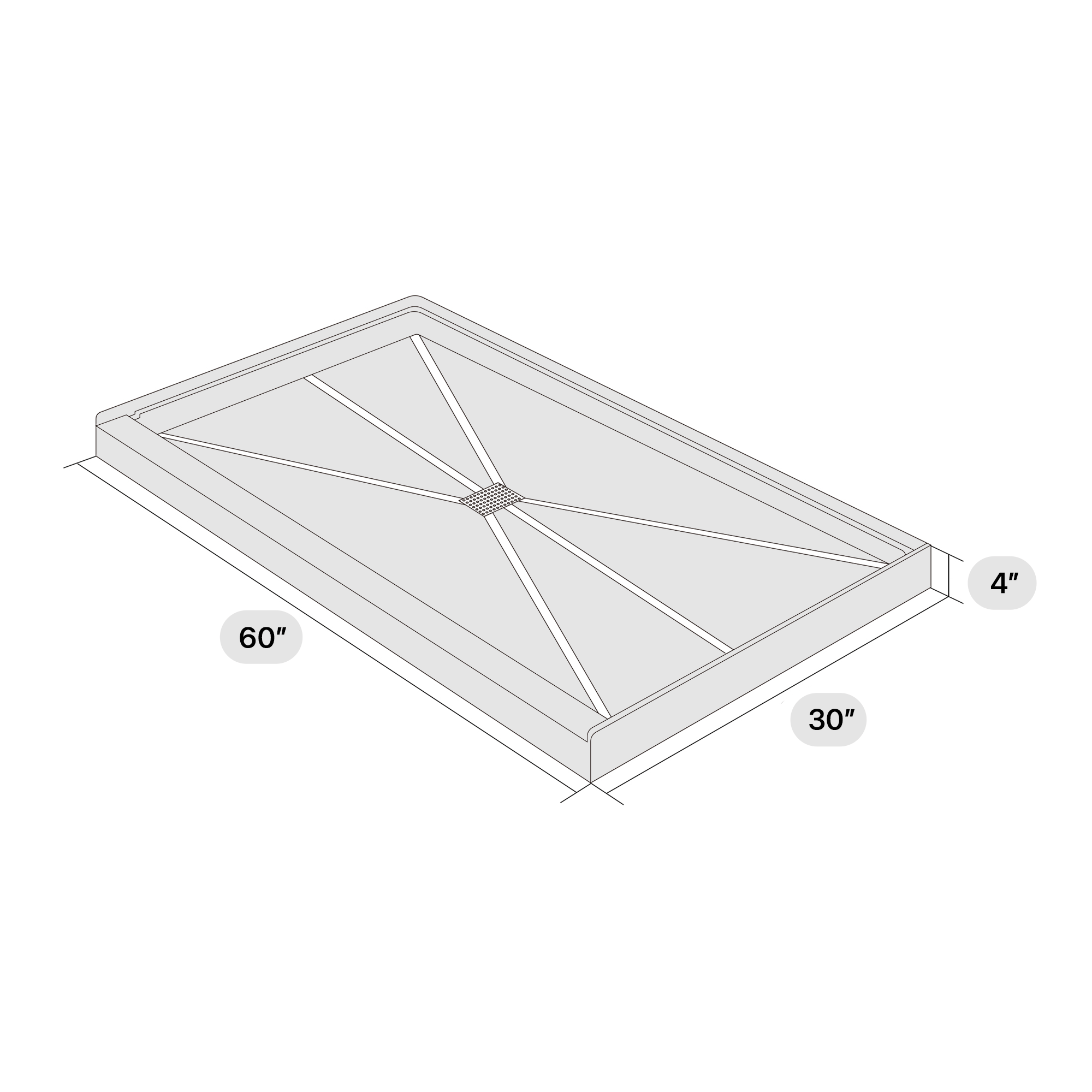 #Size_60"L × 30"W × 4"H