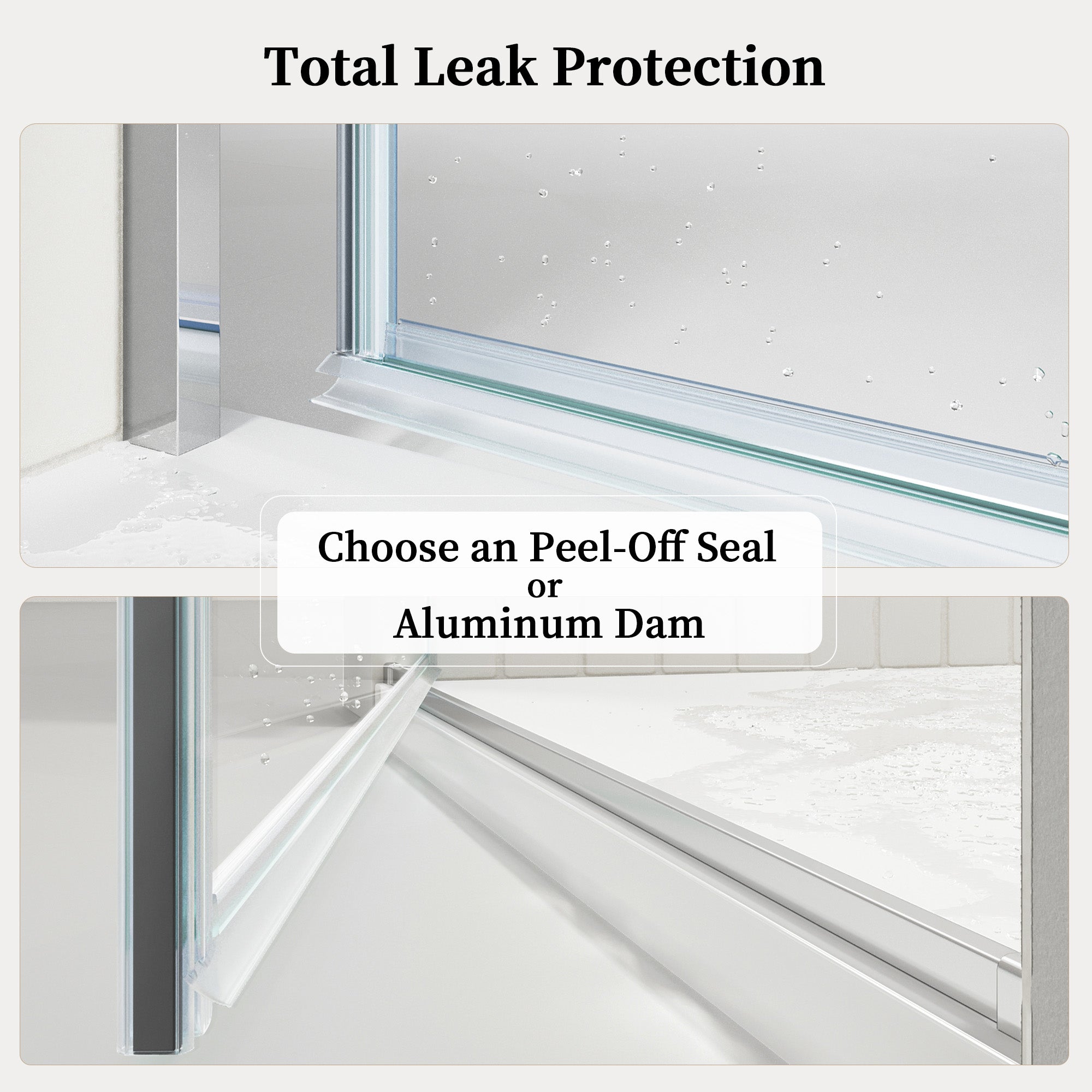 24"/28"/30 W x 72" H Frameless Hinged Shower Door with 5/16" (8 mm) Easy-Clean Clear Tempered Glass and Towel Handle #Color_Chrome