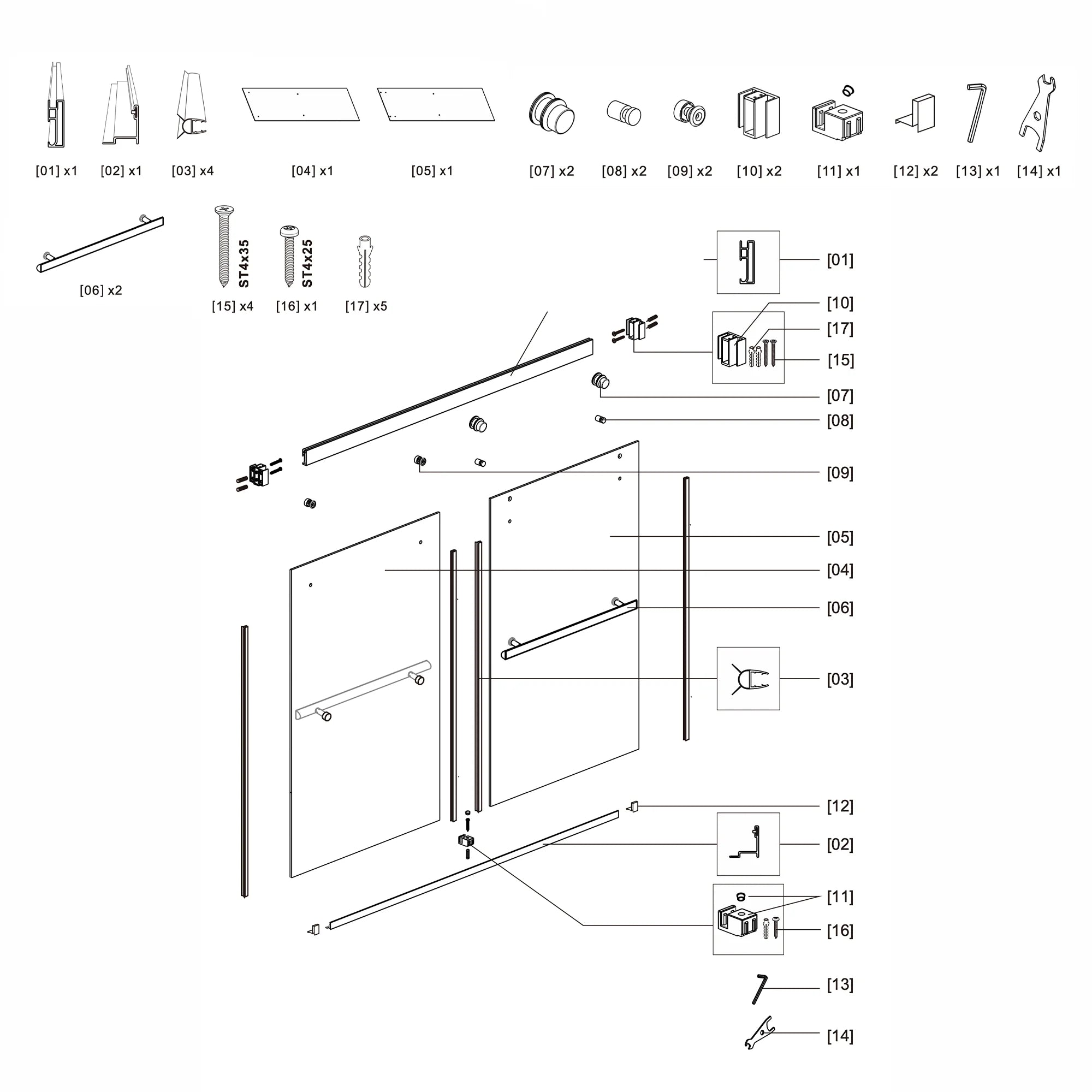 Bathtub Door Roller B9 - AquivaCoast