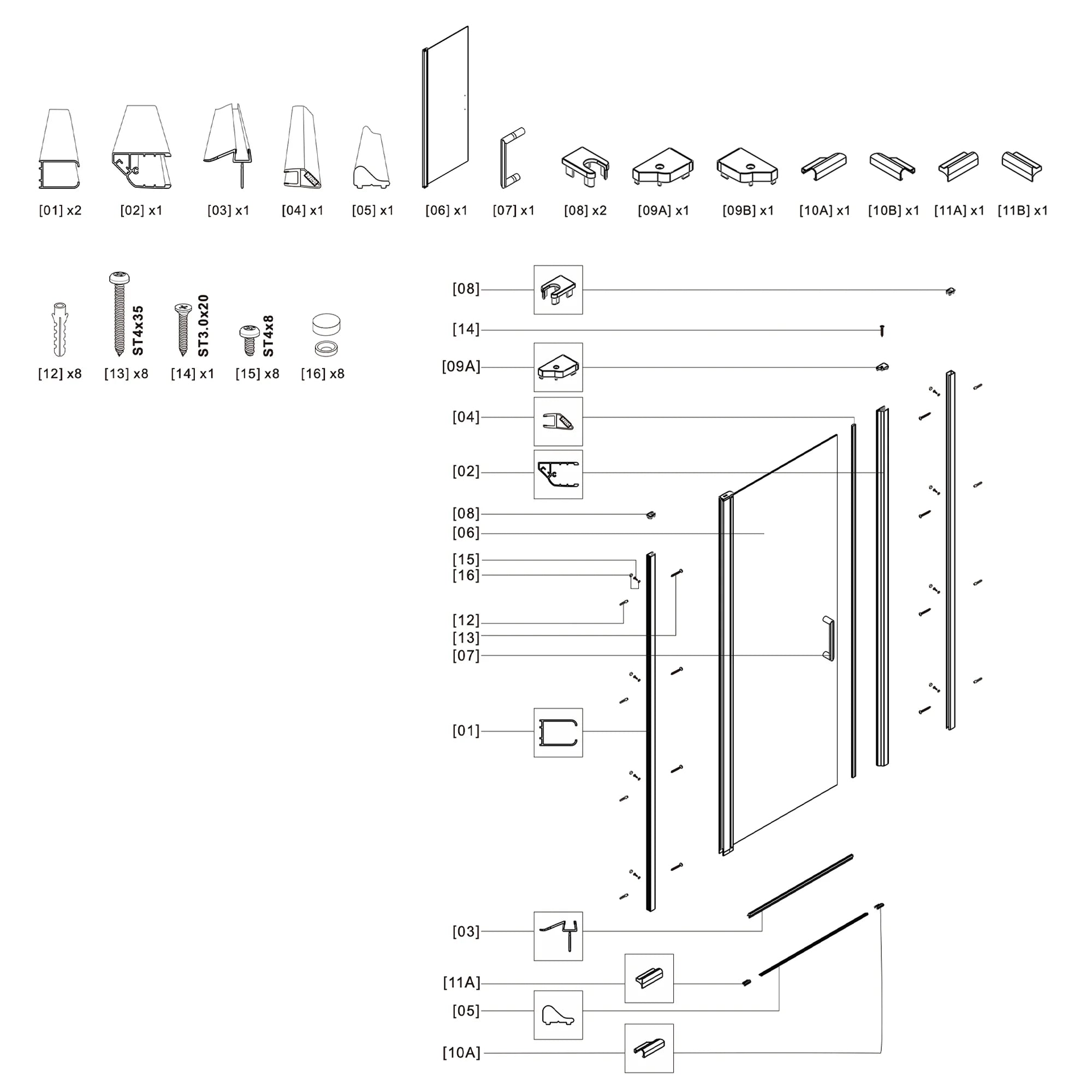 Shower Door Urban B17 - AquivaCoast