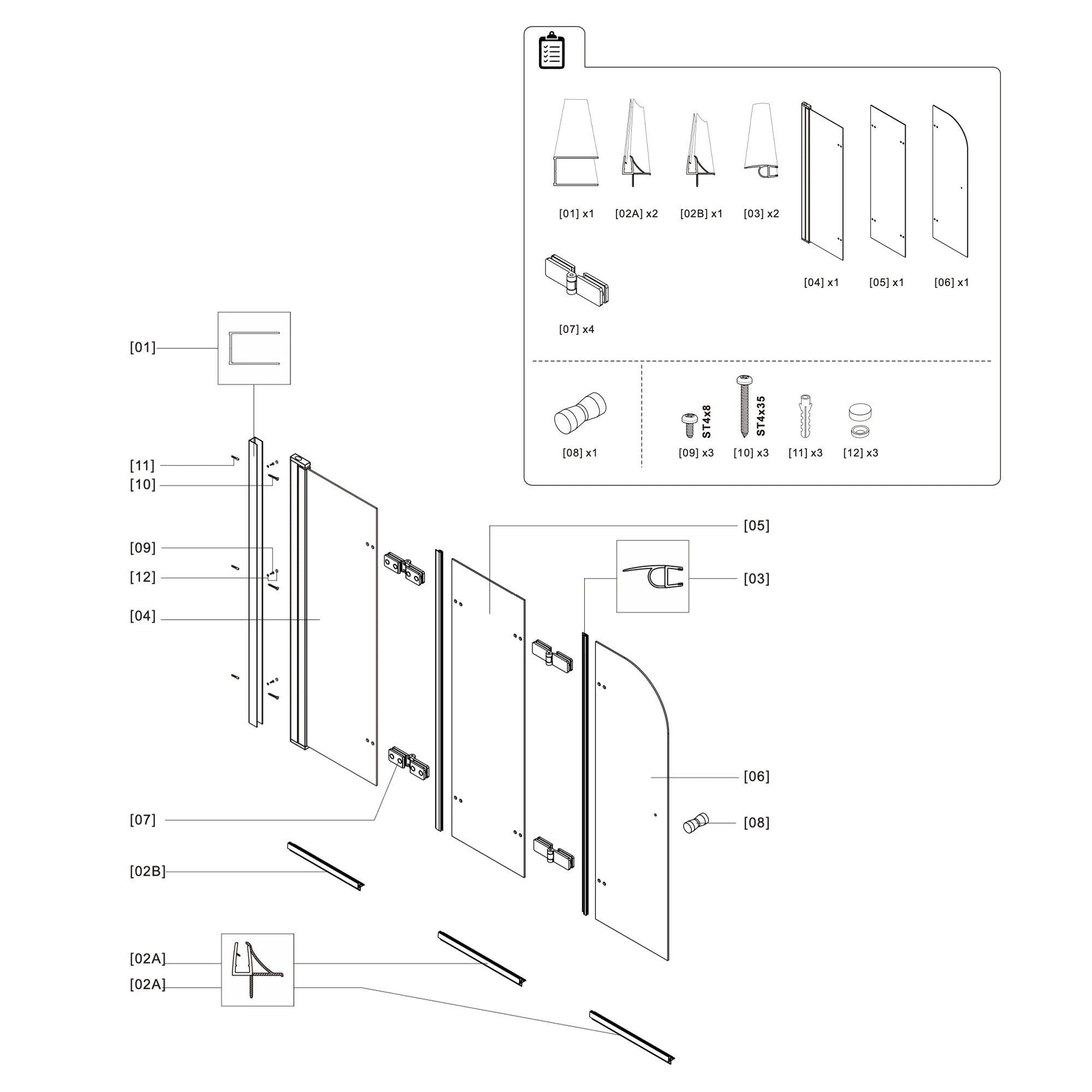 Bathtub Door Misty A18 - AquivaCoast