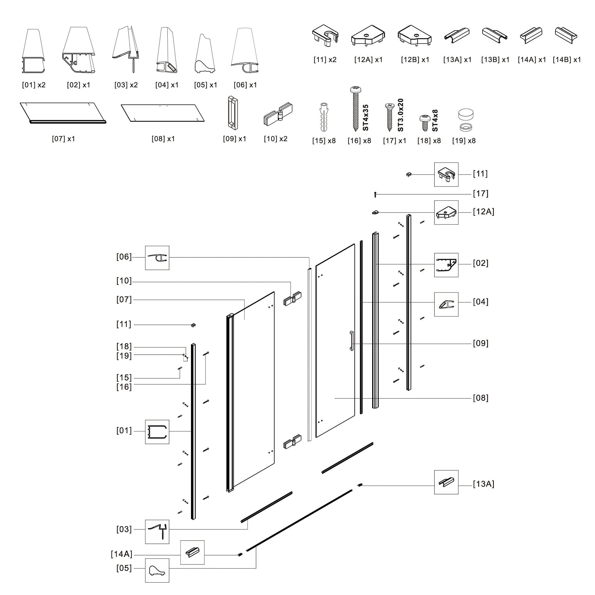 Shower Door Urban B19 - AquivaCoast