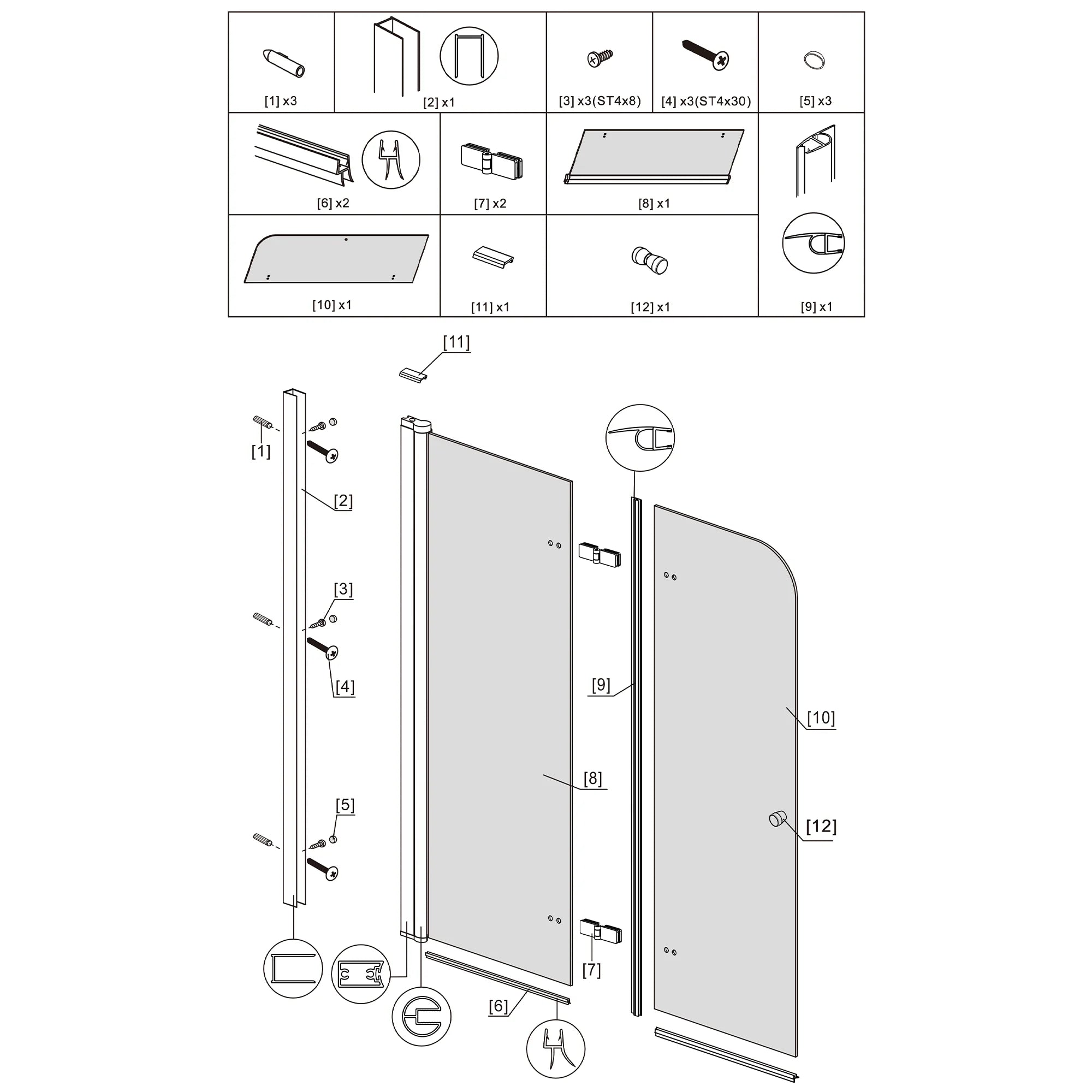 Bathtub Door Misty J30 - AquivaCoast