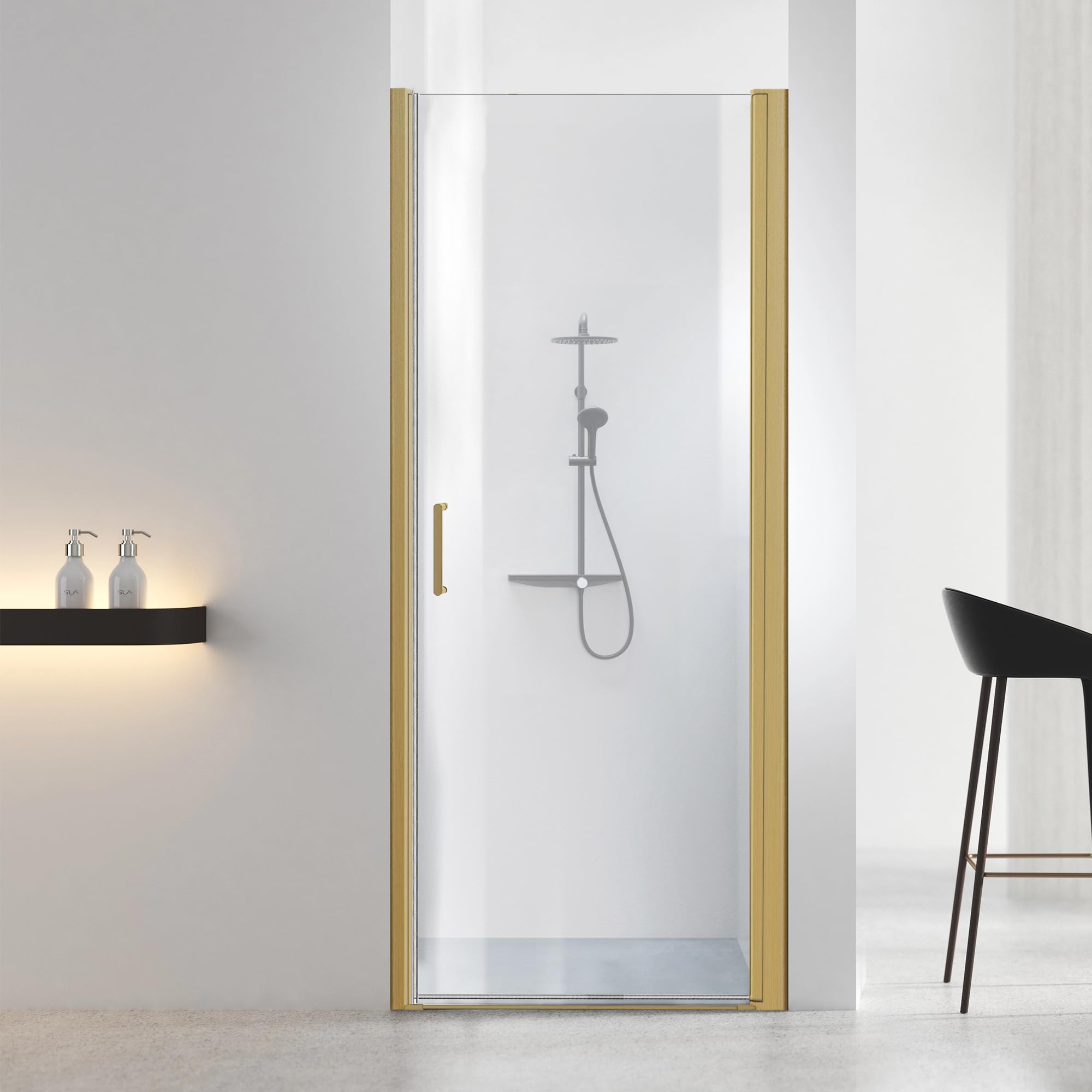28"-36" x 72" Pivot Shower Door with Magnetic Closure B17-28 #Color_Brushed Gold