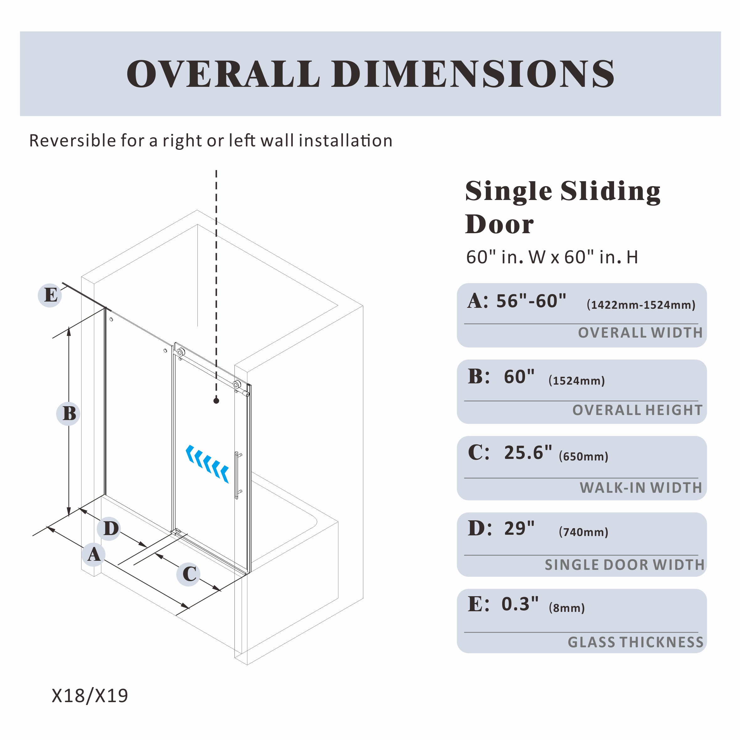 Bathtub Door｜Roller X18