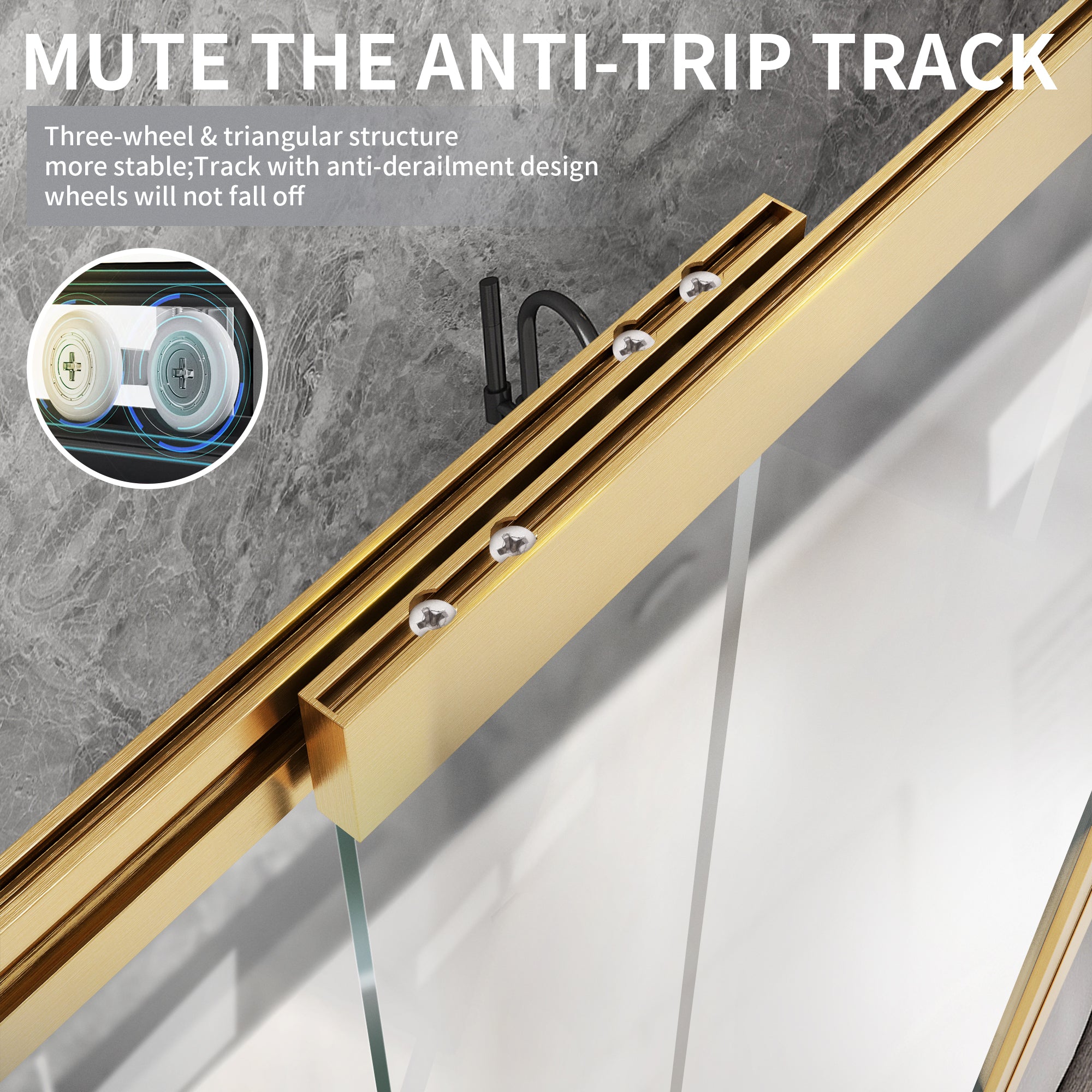 36" W x 55" H Semi-Frameless Pivot & Sliding Bathtub Screen Breeze B5 #Color_Brushed Gold