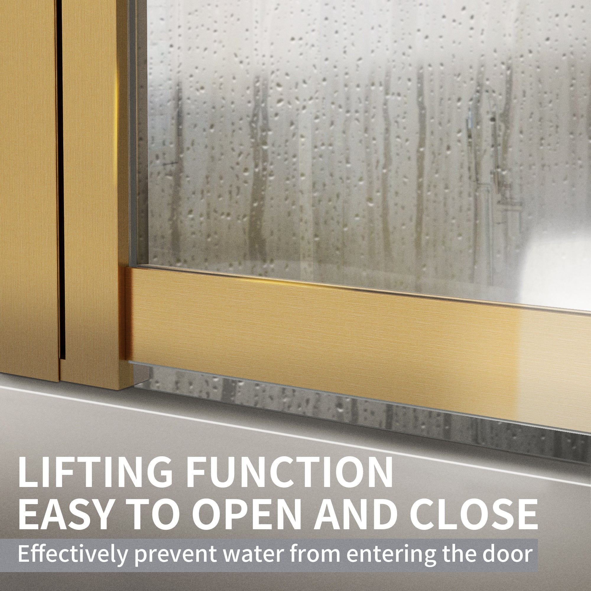 36" W x 55" H Semi-Frameless Pivot & Sliding Bathtub Screen Breeze B5 #Color_Brushed Gold