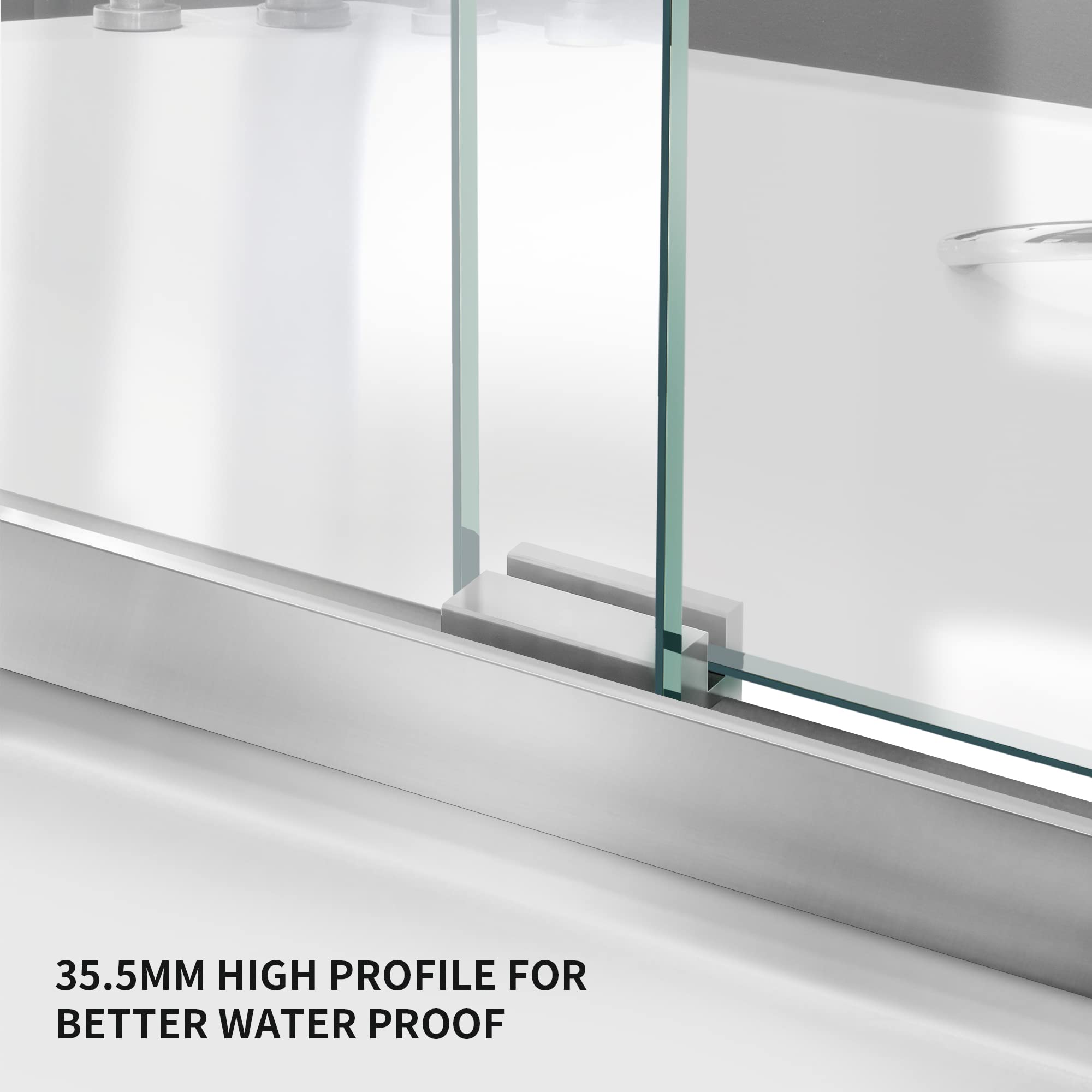 56"-60" W x 58"/62"/65" H Framed Double Sliding Bathtub Door Glide B10 #Color_Polished Chrome