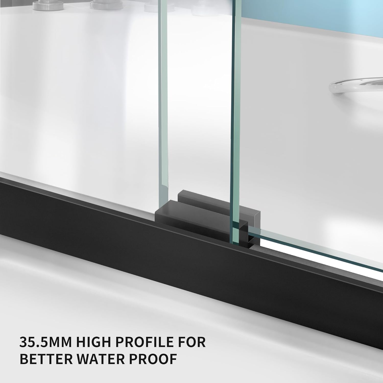 56"-60" W x 58"/62"/65" H Framed Double Sliding Bathtub Door Glide B21 #Color_Matte Black