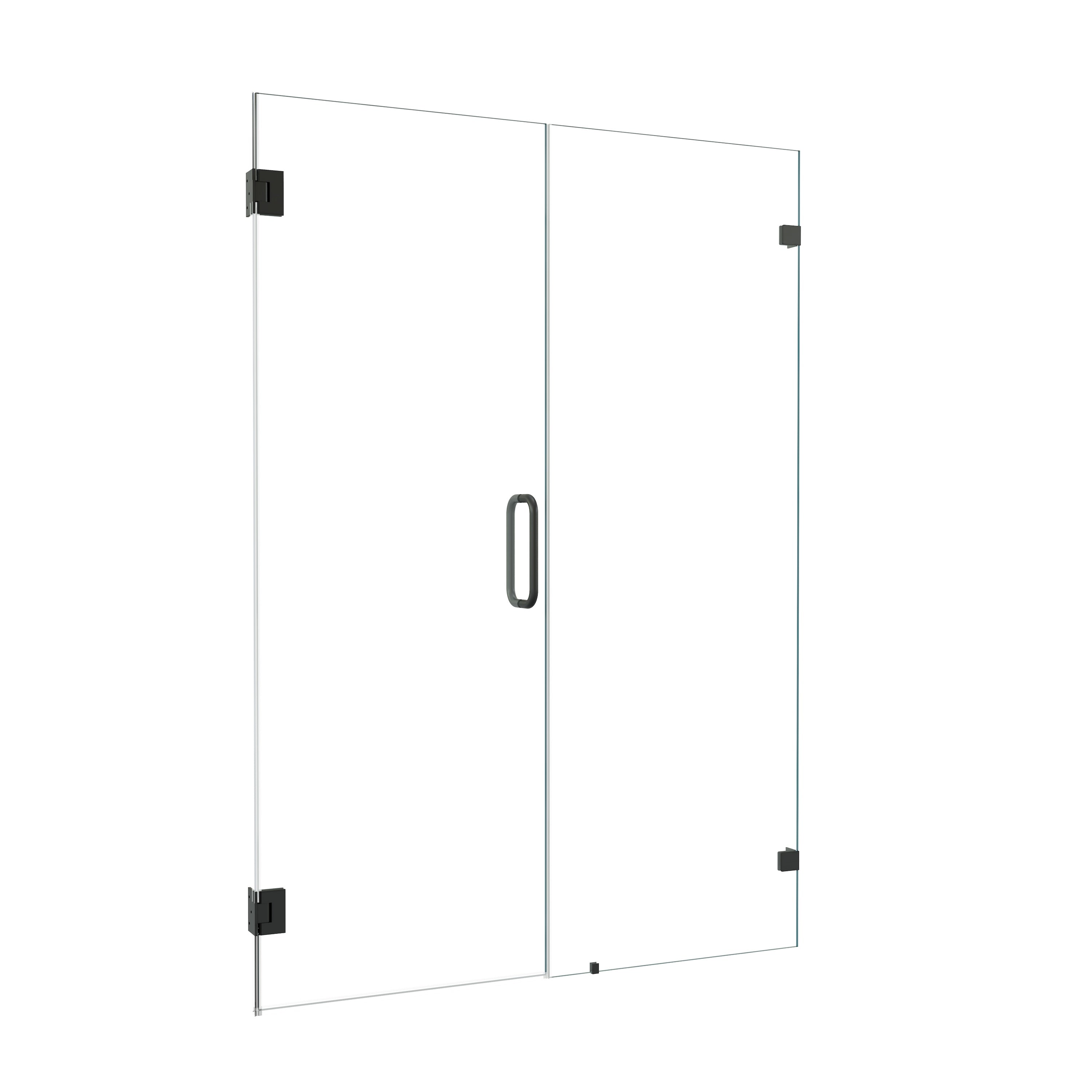 Shower Door｜Aurora W9 - MB - Shower Door - AquivaCoast - 5/16 inch glass - 52x74 - 60x74